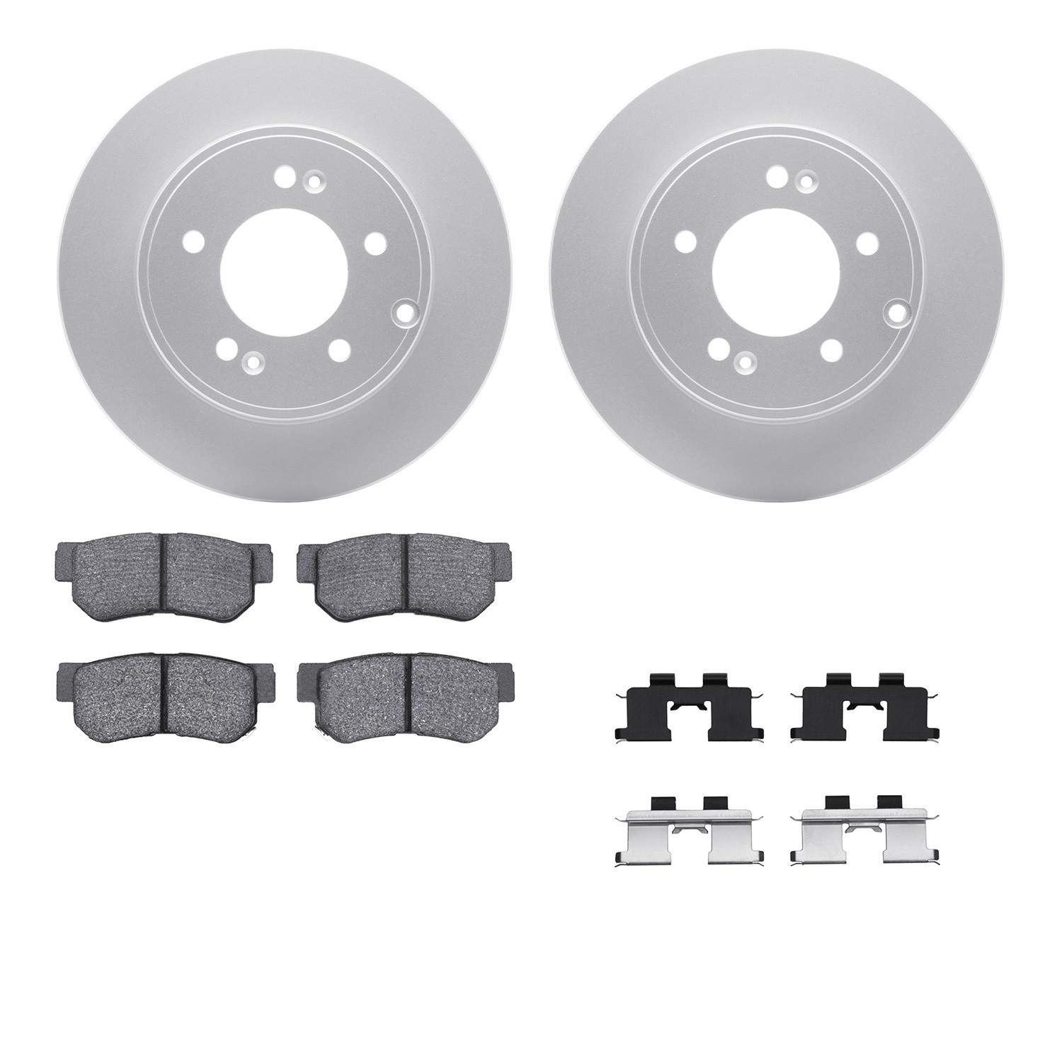 DYN-4512-03123 DFC GEOSPEC Coated Rotors with 5000 Brake Pads - Ceramic and Hardware