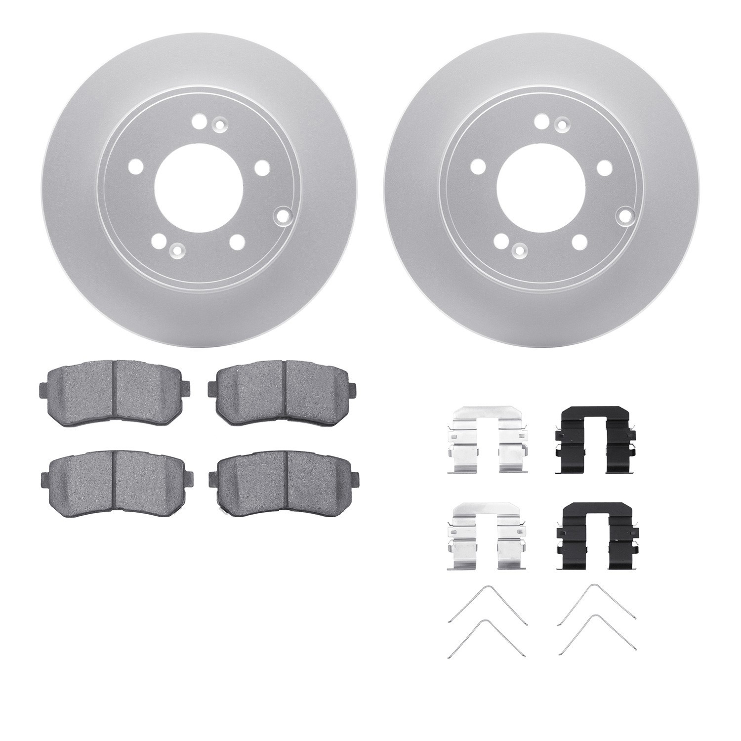 DYN 4512-03127 DFC GEOSPEC Coated Rotors with 5000 Brake Pads - Ceramic and Hardware