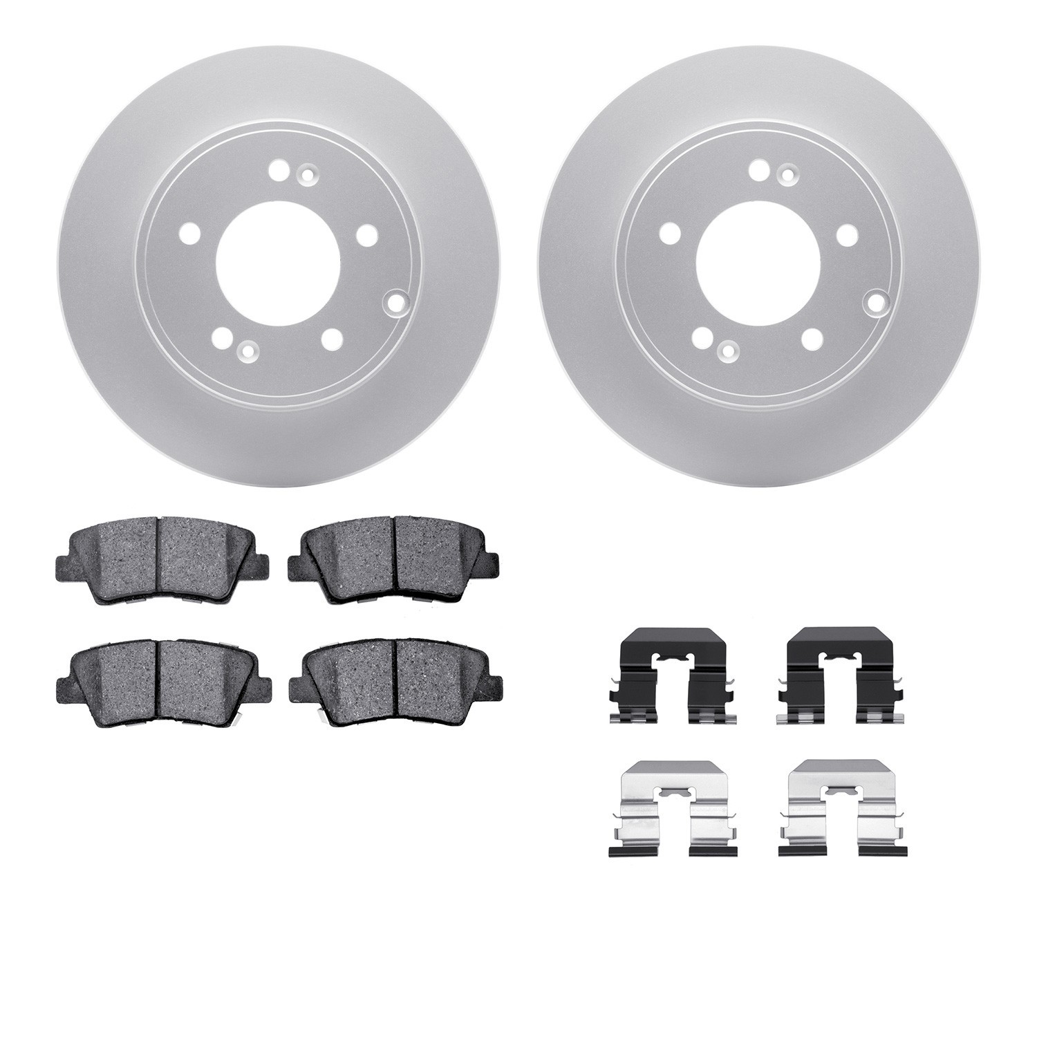 DYN-4512-03128 DFC GEOSPEC Coated Rotors with 5000 Brake Pads - Ceramic and Hardware