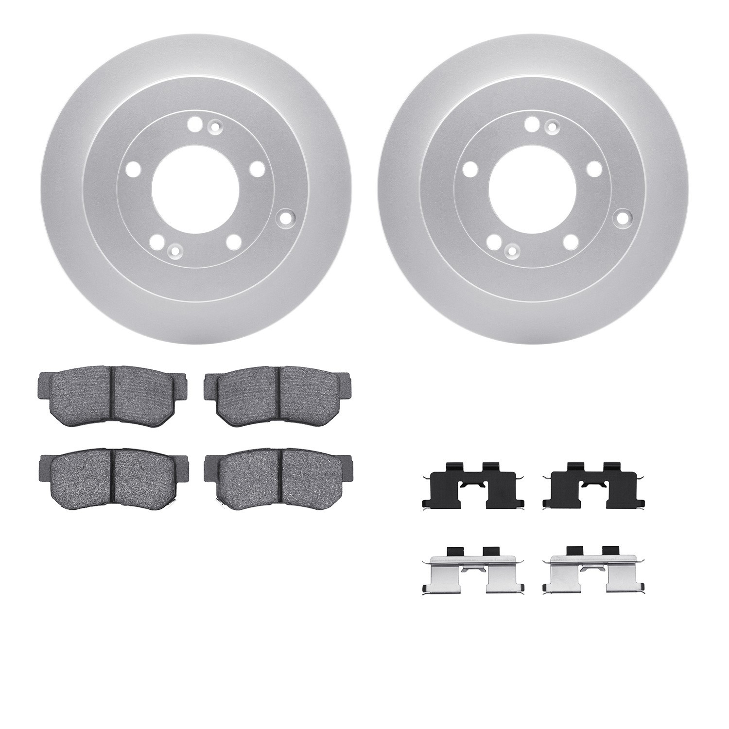 DYN 4512-03129 DFC GEOSPEC Coated Rotors with 5000 Brake Pads - Ceramic and Hardware