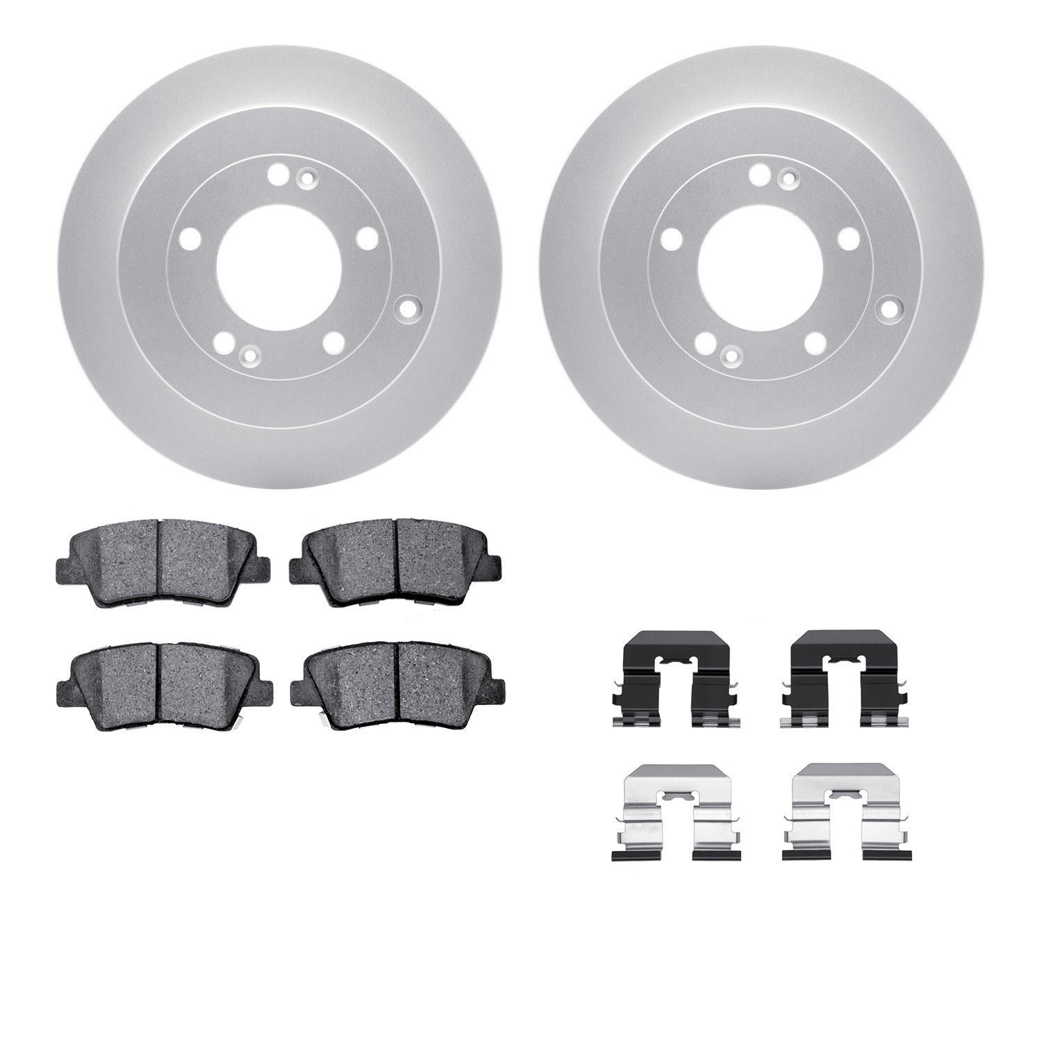 DYN 4512-03130 DFC GEOSPEC Coated Rotors with 5000 Brake Pads - Ceramic and Hardware