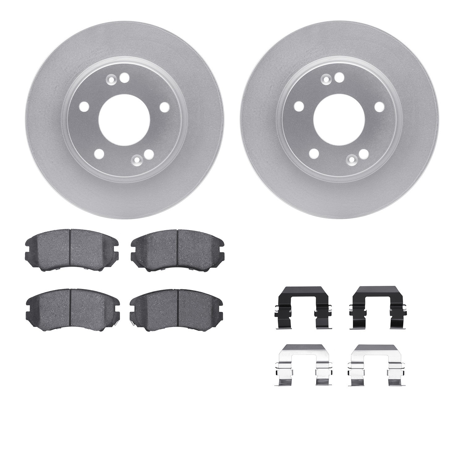 DYN 4512-03131 DFC GEOSPEC Coated Rotors with 5000 Brake Pads - Ceramic and Hardware