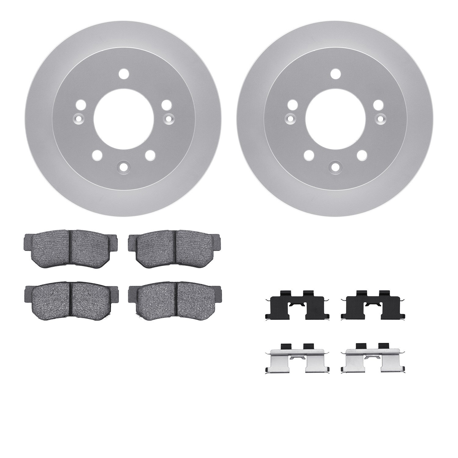 DYN 4512-03132 DFC GEOSPEC Coated Rotors with 5000 Brake Pads - Ceramic and Hardware
