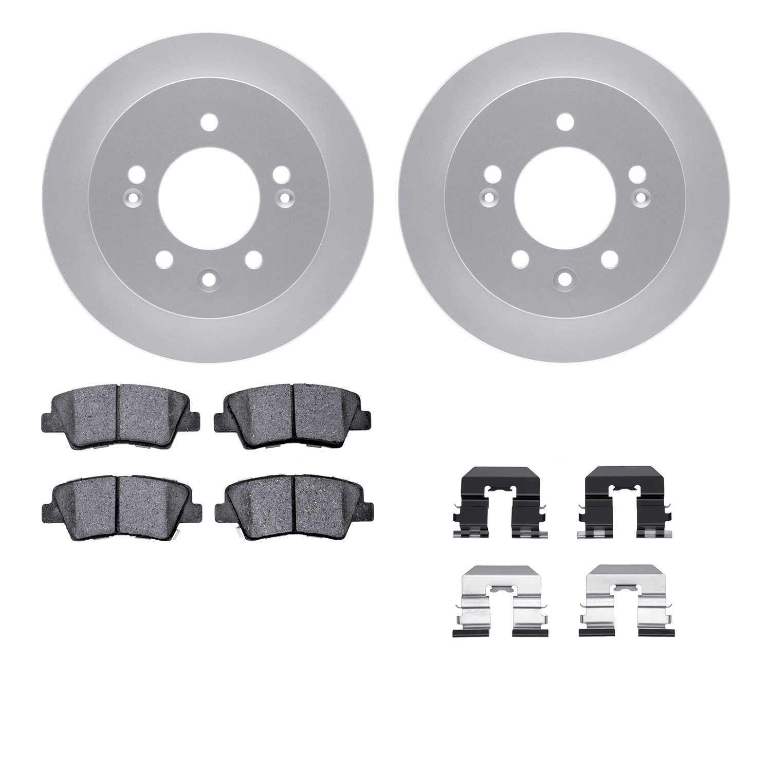 DYN 4512-03133 DFC GEOSPEC Coated Rotors with 5000 Brake Pads - Ceramic and Hardware