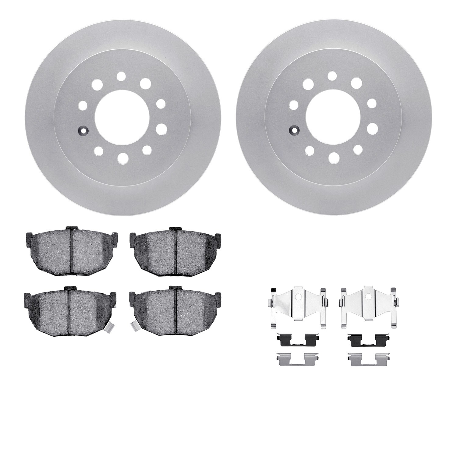 DYN 4512-03134 DFC GEOSPEC Coated Rotors with 5000 Brake Pads - Ceramic and Hardware