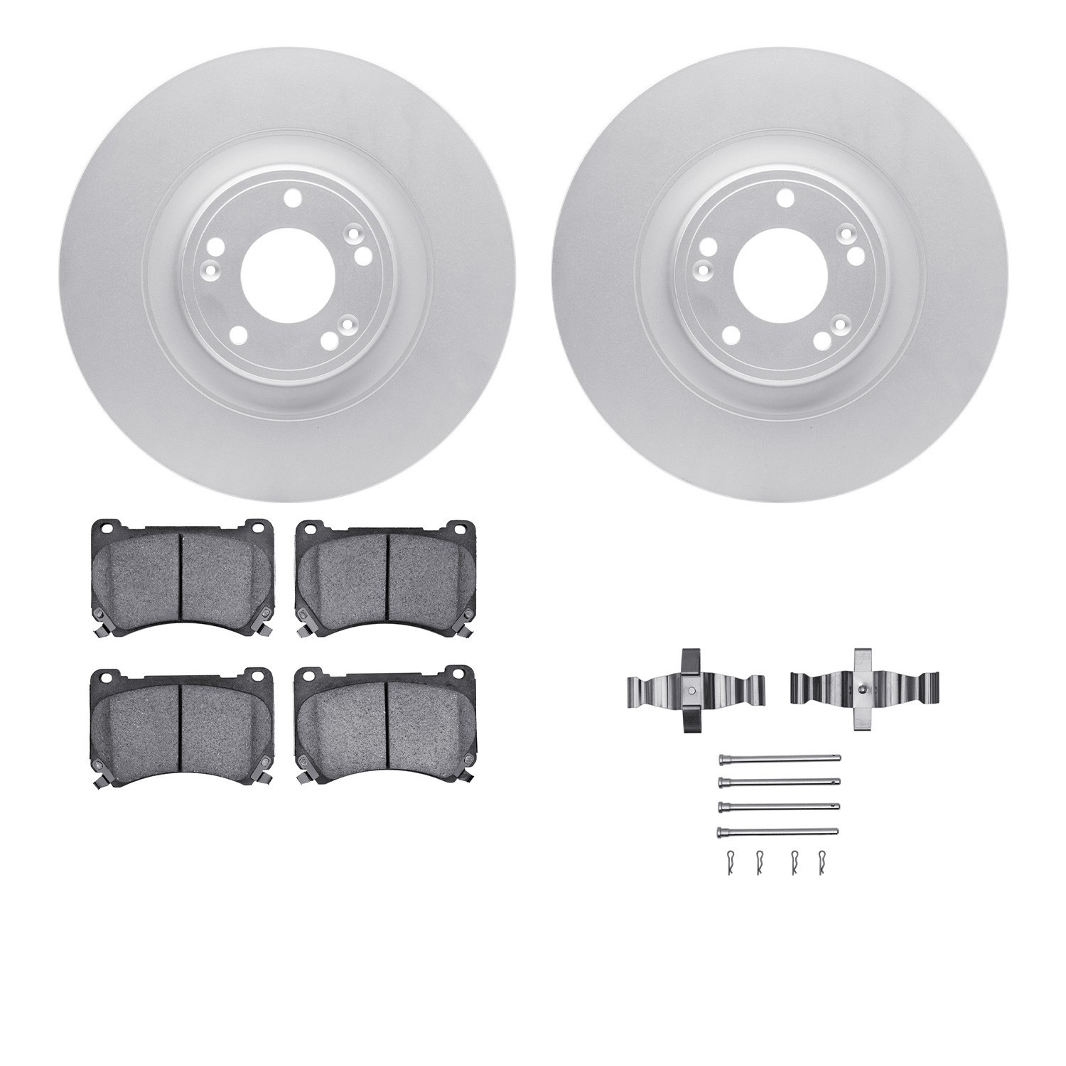 DYN 4512-03145 DFC GEOSPEC Coated Rotors with 5000 Brake Pads - Ceramic and Hardware