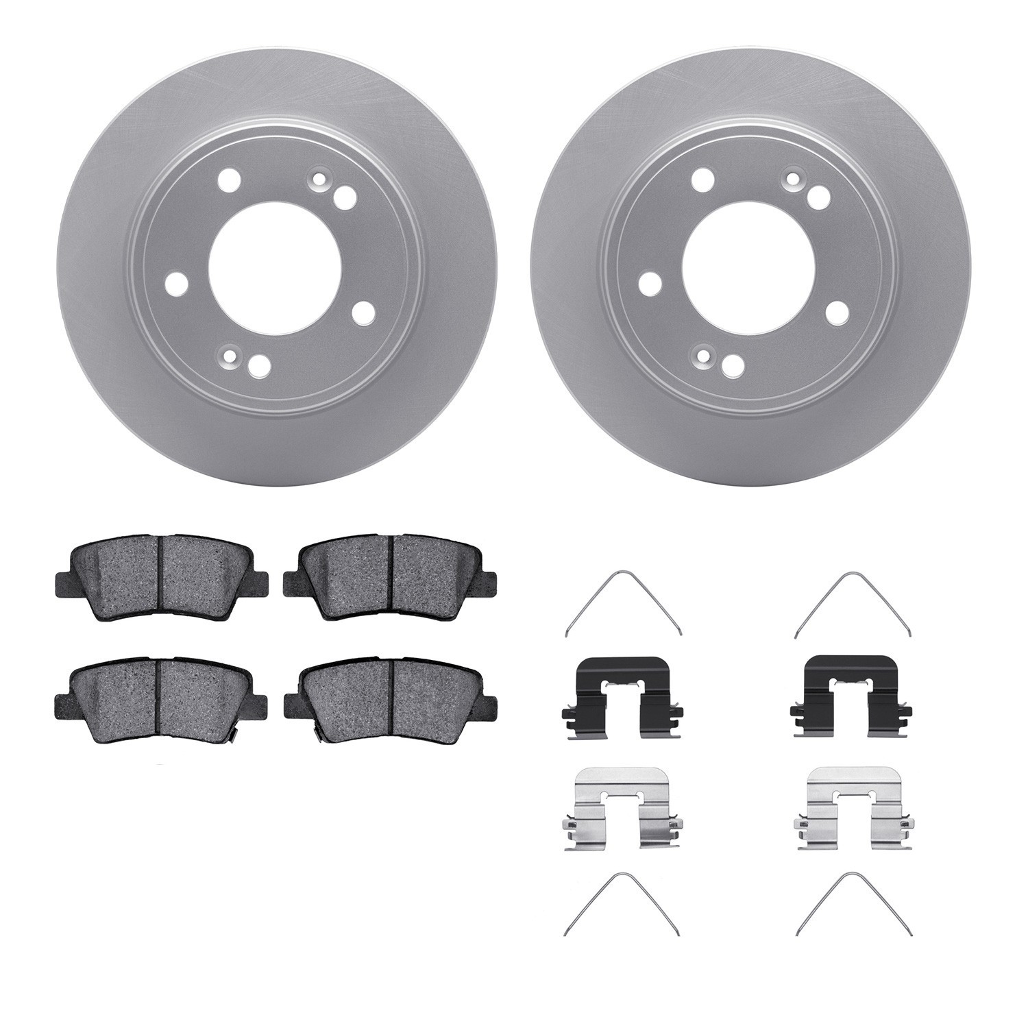 DYN-4512-03148 DFC GEOSPEC Coated Rotors with 5000 Brake Pads - Ceramic and Hardware