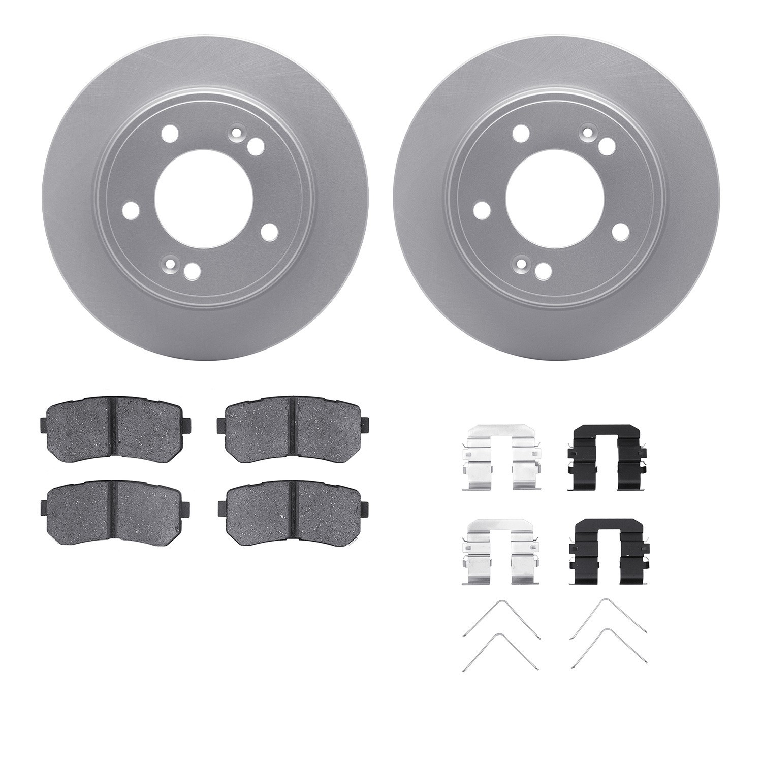 DYN 4512-03149 DFC GEOSPEC Coated Rotors with 5000 Brake Pads - Ceramic and Hardware