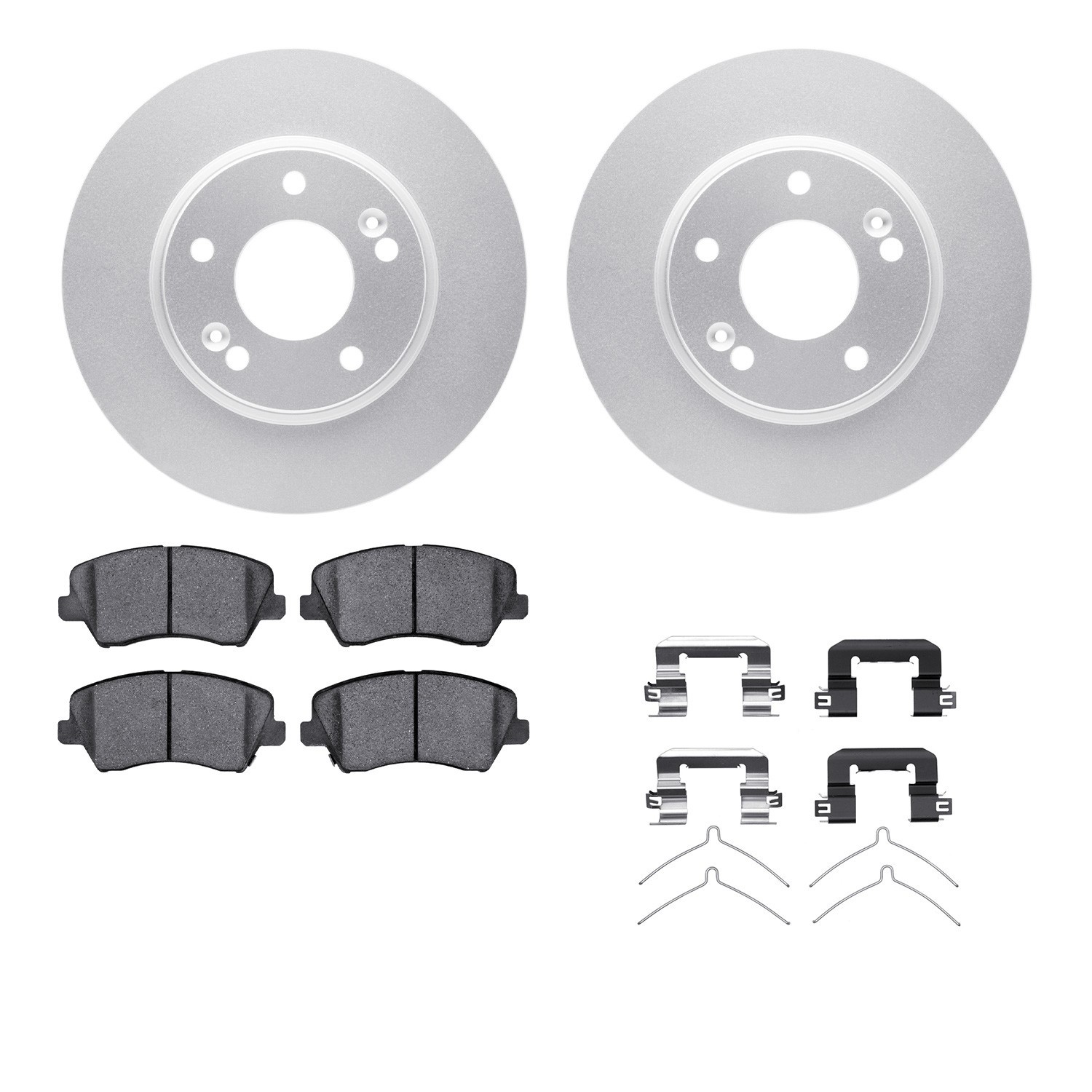DYN 4512-03153 DFC GEOSPEC Coated Rotors with 5000 Brake Pads - Ceramic and Hardware