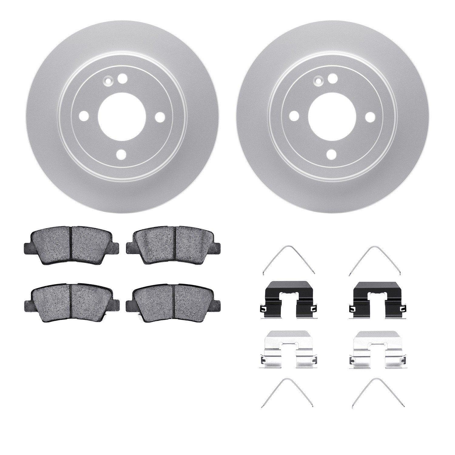 DYN-4512-03162 DFC GEOSPEC Coated Rotors with 5000 Brake Pads - Ceramic and Hardware