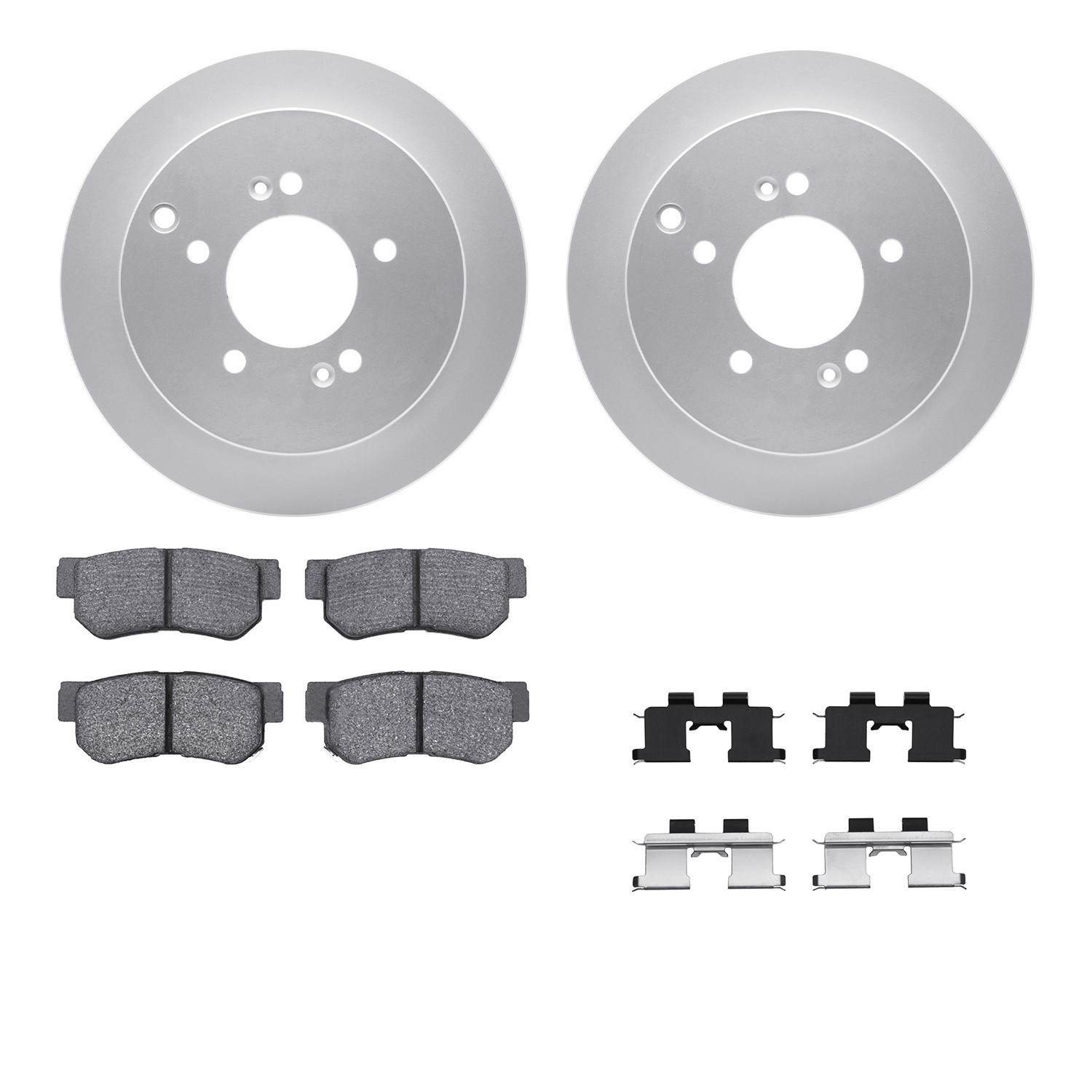 DYN-4512-03165 DFC GEOSPEC Coated Rotors with 5000 Brake Pads - Ceramic and Hardware