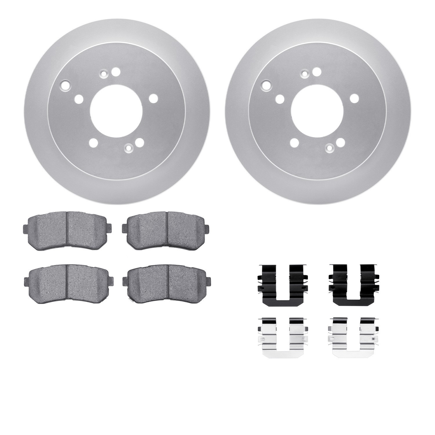 DYN 4512-03167 DFC GEOSPEC Coated Rotors with 5000 Brake Pads - Ceramic and Hardware