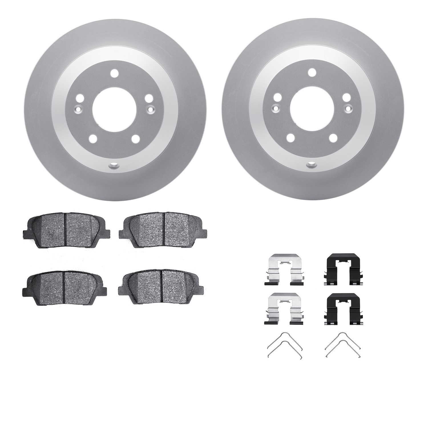 DYN-4512-03174 DFC GEOSPEC Coated Rotors with 5000 Brake Pads - Ceramic and Hardware