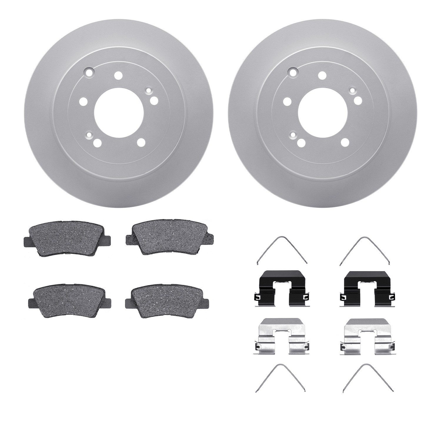 DYN-4512-03176 DFC GEOSPEC Coated Rotors with 5000 Brake Pads - Ceramic and Hardware