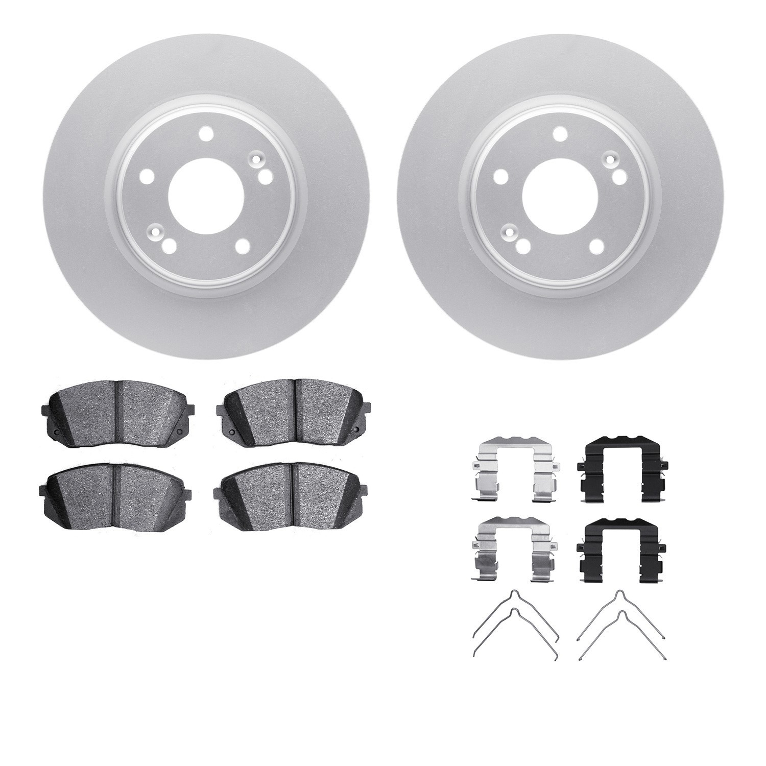 DYN 4512-03182 DFC GEOSPEC Coated Rotors with 5000 Brake Pads - Ceramic and Hardware