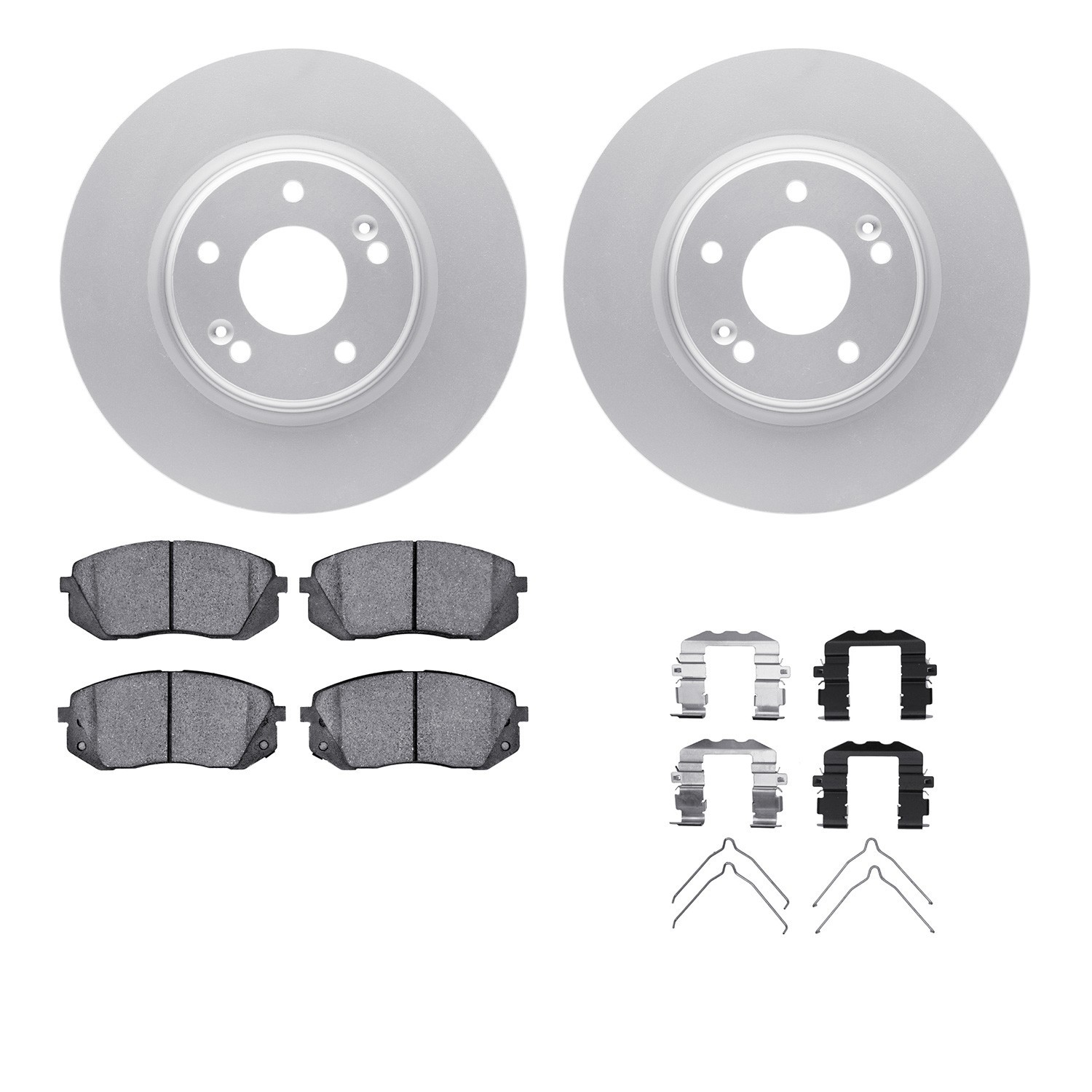 DYN 4512-03184 DFC GEOSPEC Coated Rotors with 5000 Brake Pads - Ceramic and Hardware