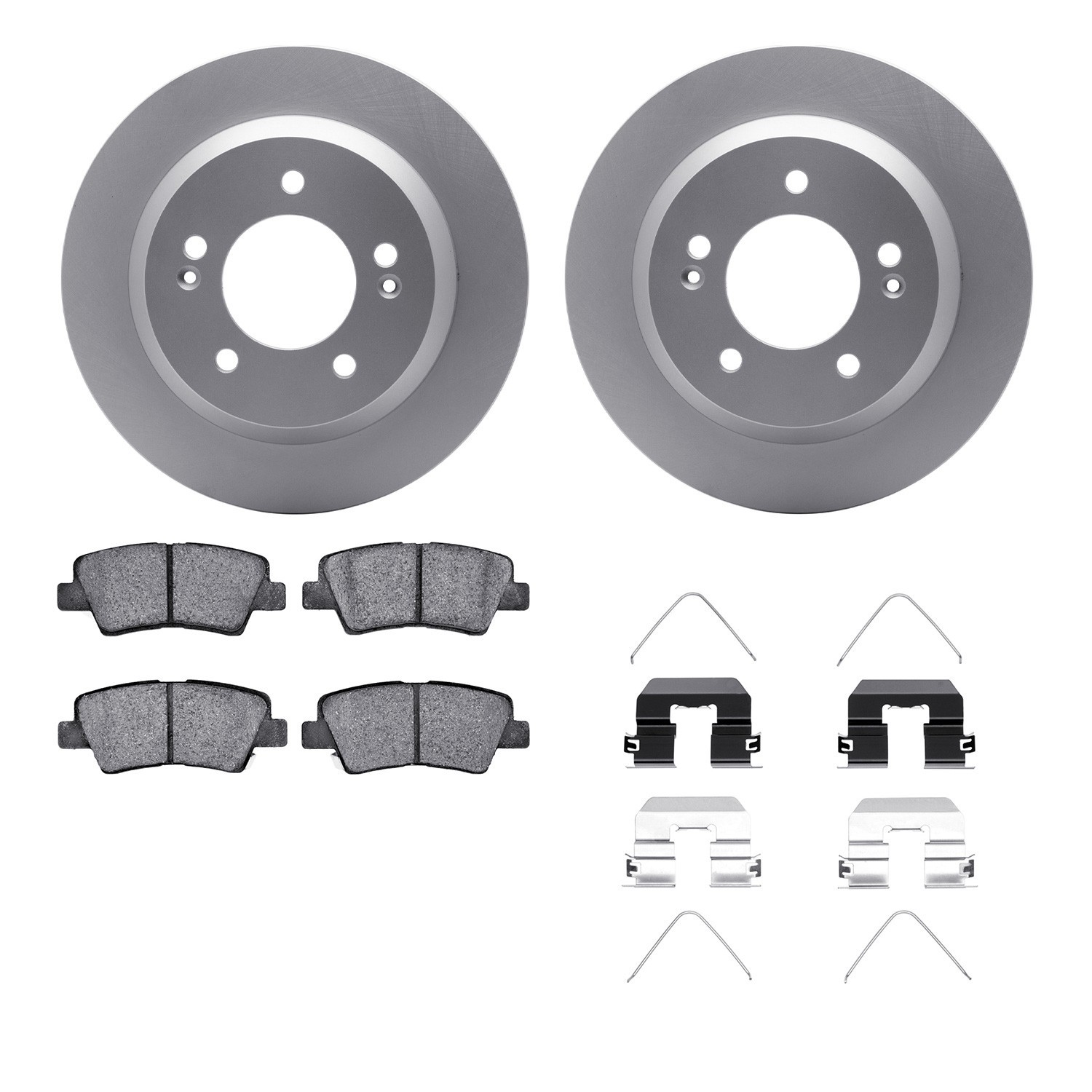 DYN 4512-03190 DFC GEOSPEC Coated Rotors with 5000 Brake Pads - Ceramic and Hardware
