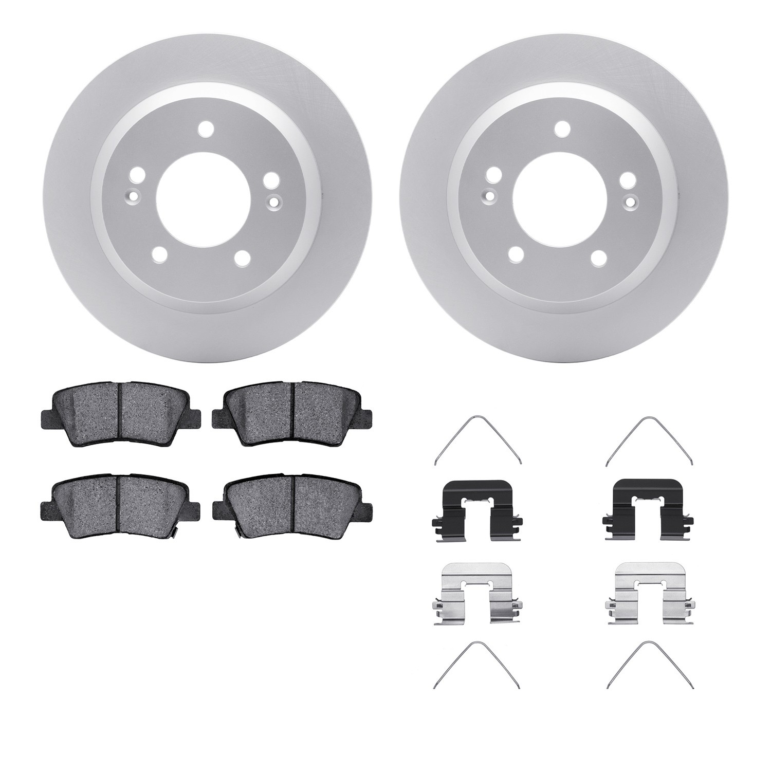 DYN 4512-03191 DFC GEOSPEC Coated Rotors with 5000 Brake Pads - Ceramic and Hardware