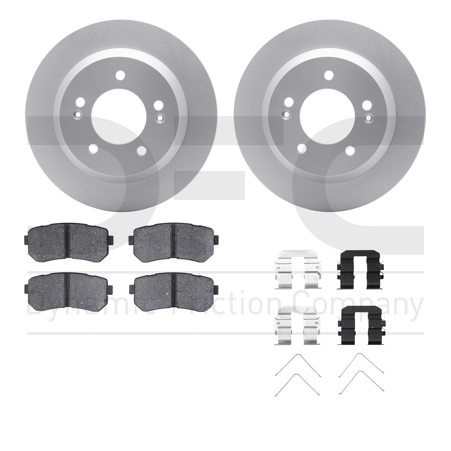 DYN 4512-03192 DFC GEOSPEC Coated Rotors with 5000 Brake Pads - Ceramic and Hardware
