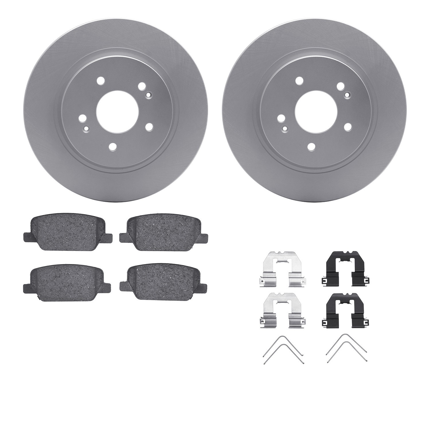 DYN 4512-03193 DFC GEOSPEC Coated Rotors with 5000 Brake Pads - Ceramic and Hardware