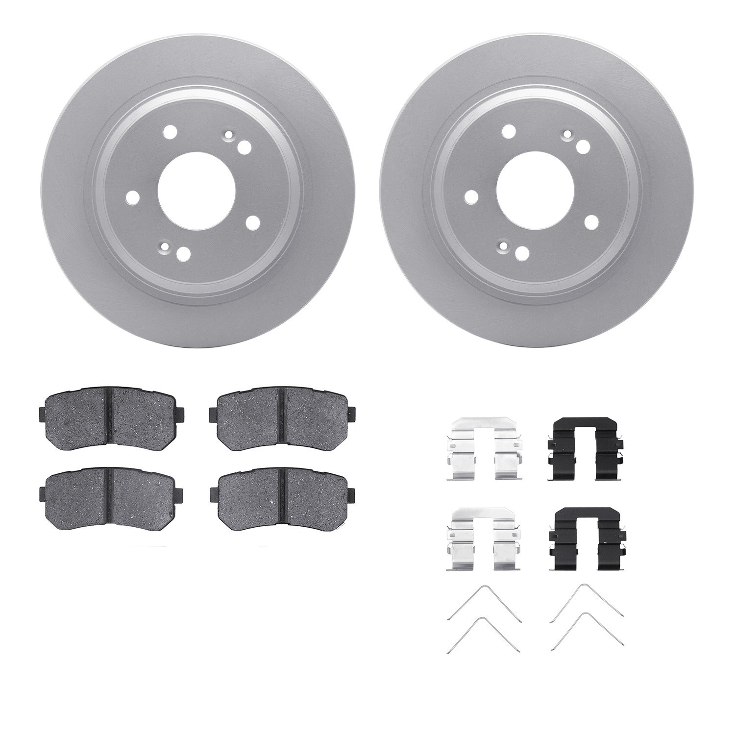 DYN-4512-03196 DFC GEOSPEC Coated Rotors with 5000 Brake Pads - Ceramic and Hardware