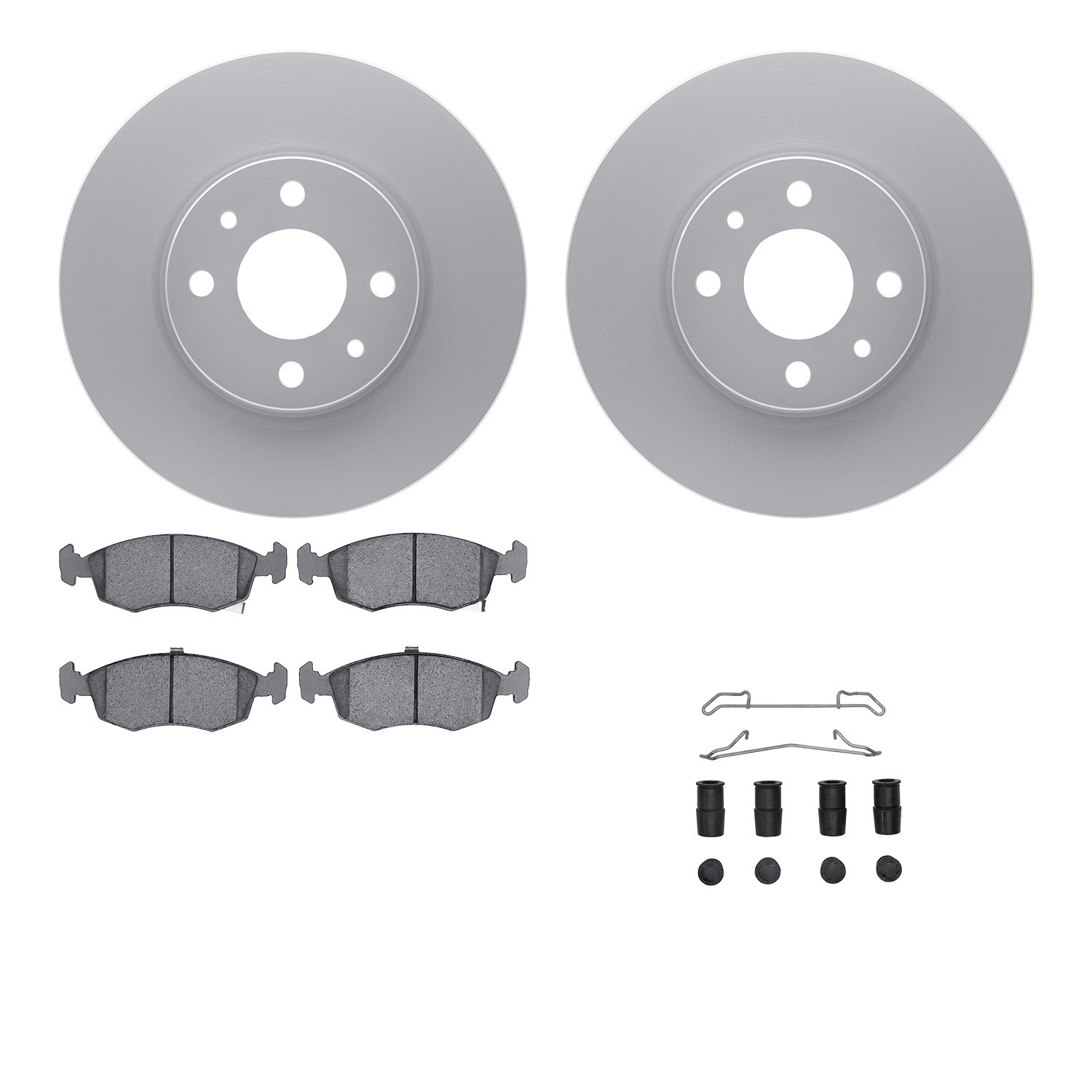 DYN 4512-07008 DFC GEOSPEC Coated Rotors with 5000 Brake Pads - Ceramic and Hardware