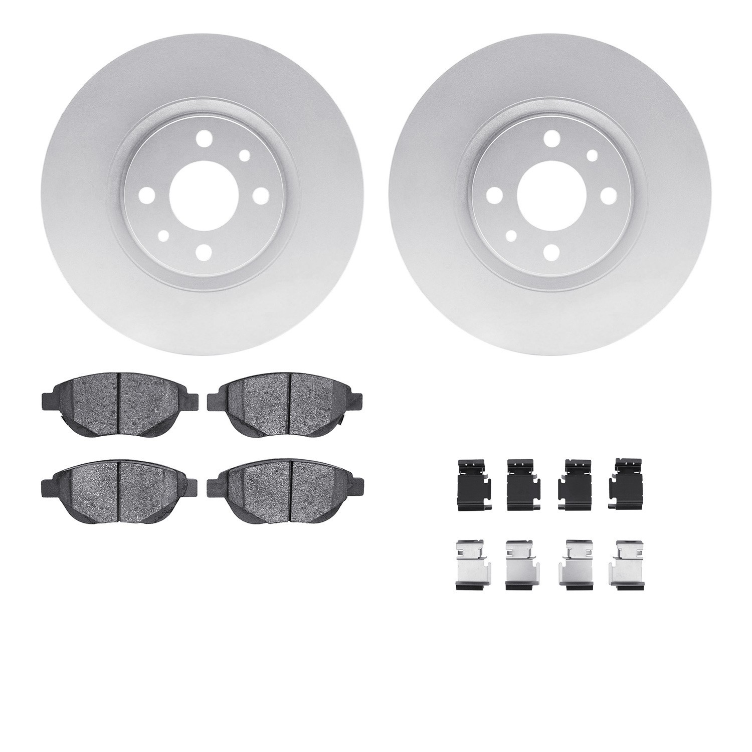 DYN 4512-07010 DFC GEOSPEC Coated Rotors with 5000 Brake Pads - Ceramic and Hardware