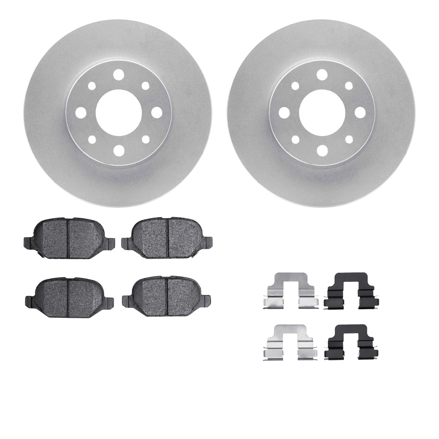 DYN 4512-07011 DFC GEOSPEC Coated Rotors with 5000 Brake Pads - Ceramic and Hardware