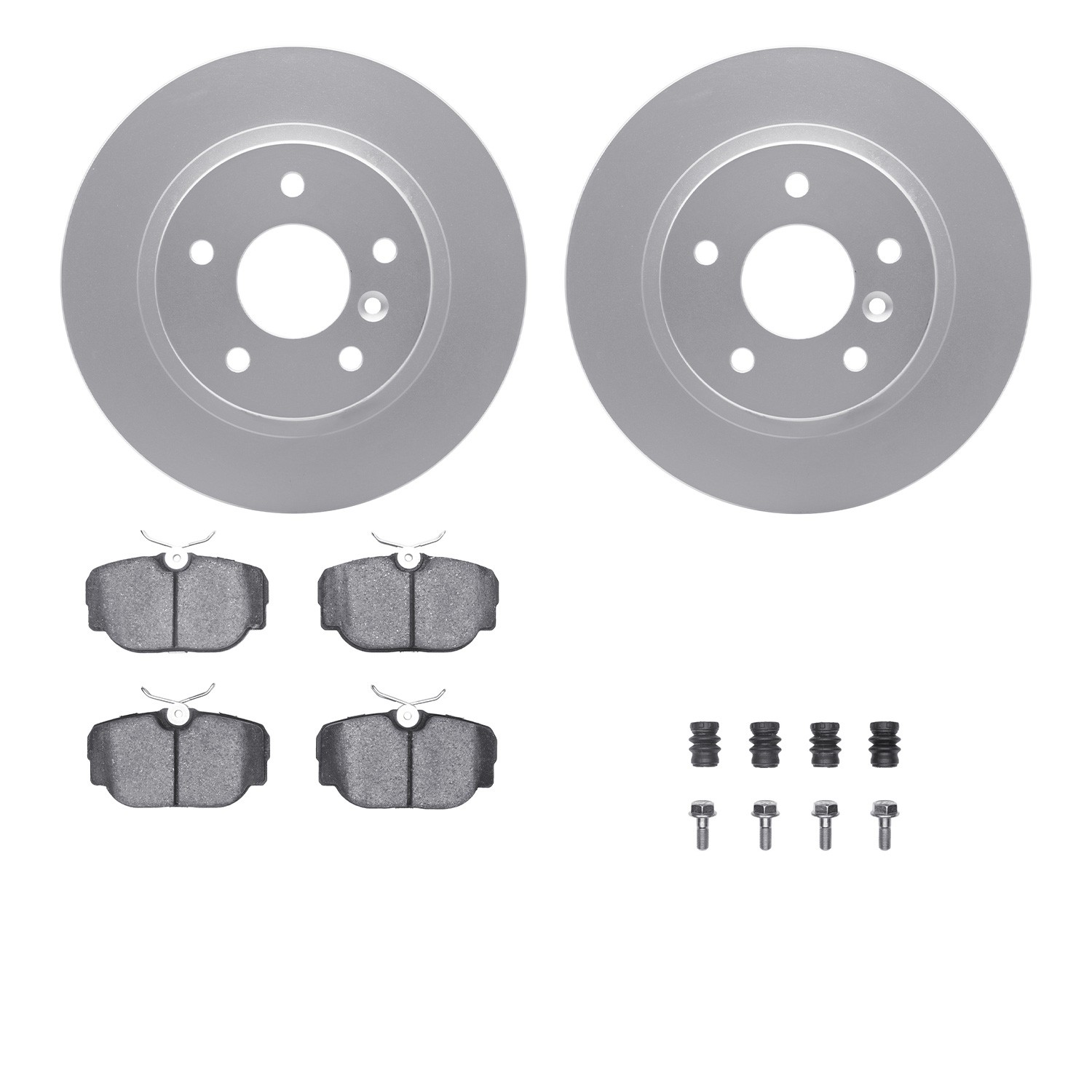 DYN 4512-11035 DFC GEOSPEC Coated Rotors with 5000 Brake Pads - Ceramic and Hardware