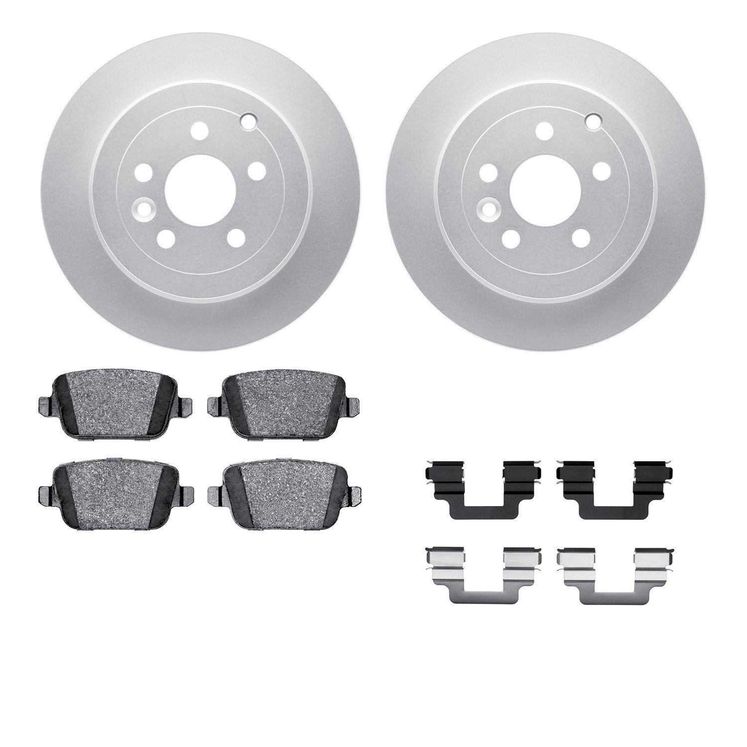DYN 4512-11052 DFC GEOSPEC Coated Rotors with 5000 Brake Pads - Ceramic and Hardware