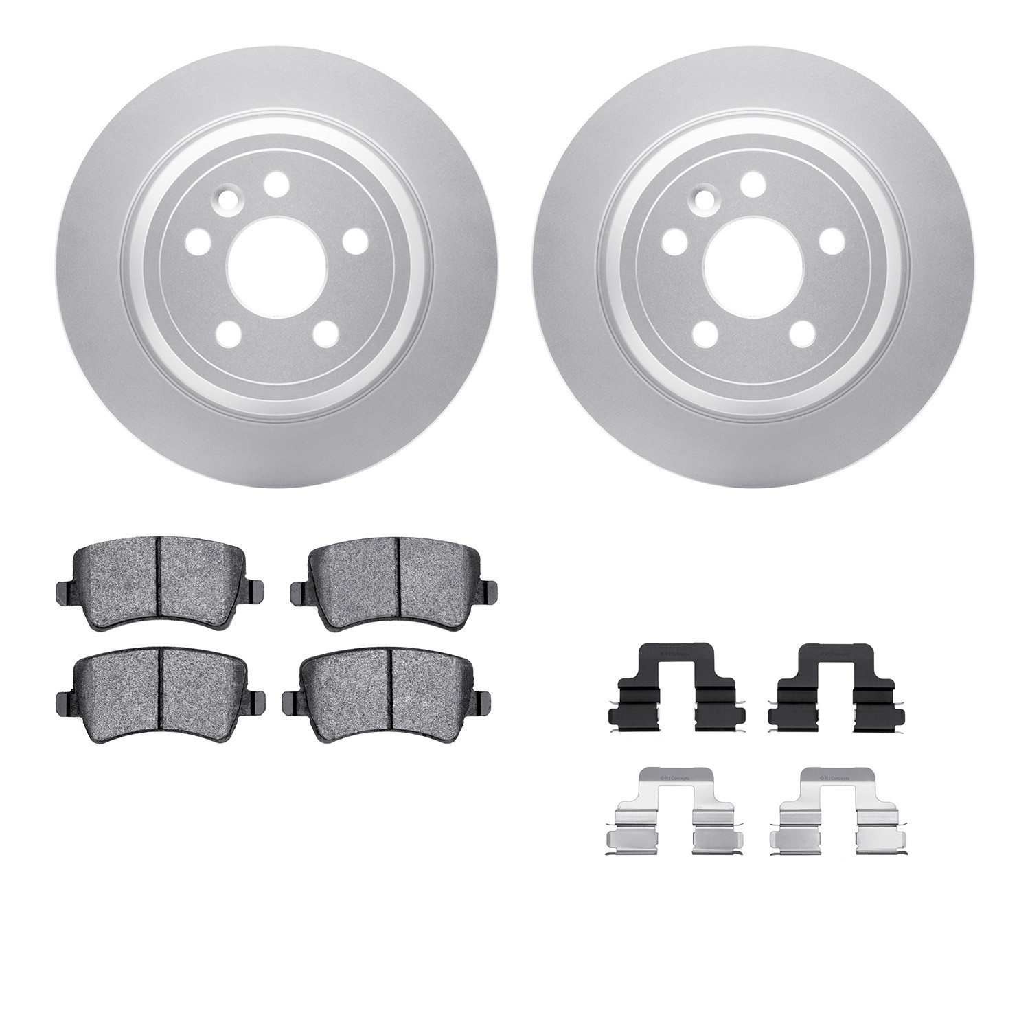 DYN 4512-11063 DFC GEOSPEC Coated Rotors with 5000 Brake Pads - Ceramic and Hardware