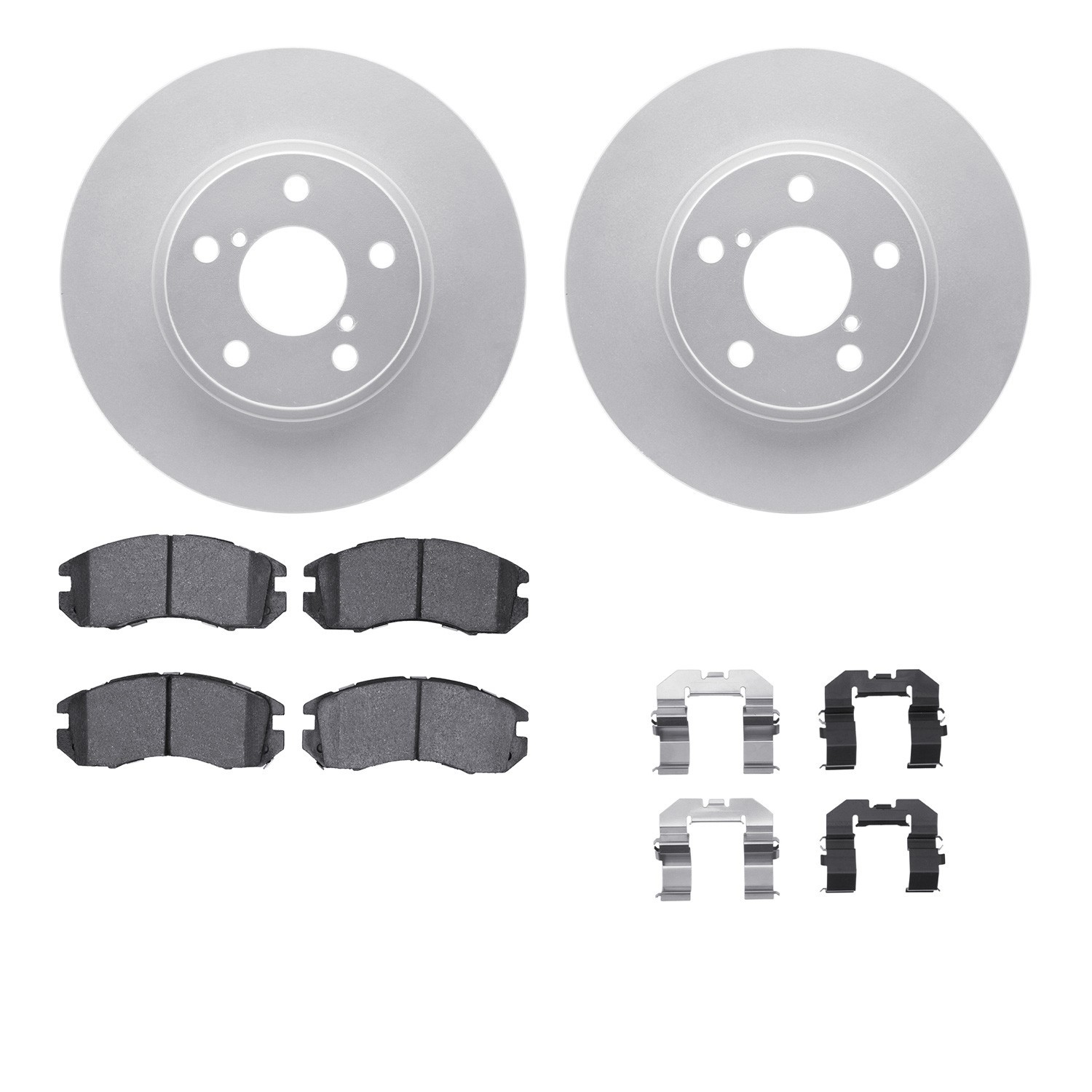 DYN 4512-13042 DFC GEOSPEC Coated Rotors with 5000 Brake Pads - Ceramic and Hardware