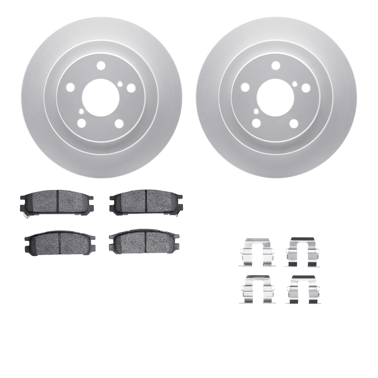 DYN 4512-13044 DFC GEOSPEC Coated Rotors with 5000 Brake Pads - Ceramic and Hardware