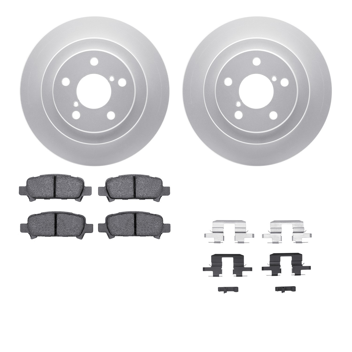 DYN 4512-13045 DFC GEOSPEC Coated Rotors with 5000 Brake Pads - Ceramic and Hardware