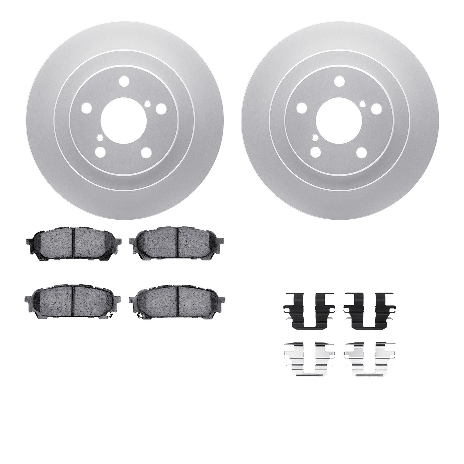 DYN-4512-13046 DFC GEOSPEC Coated Rotors with 5000 Brake Pads - Ceramic and Hardware