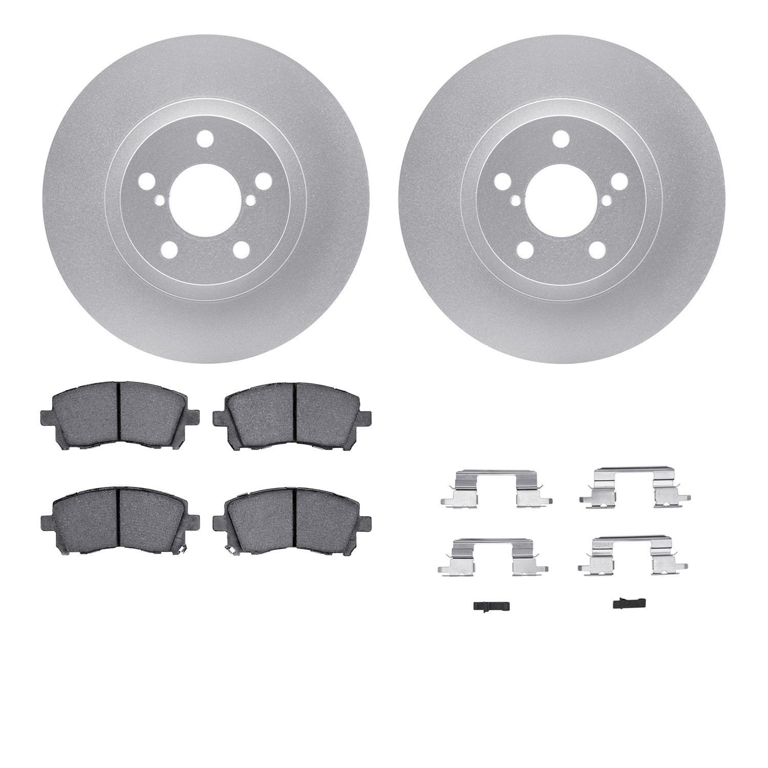 DYN 4512-13048 DFC GEOSPEC Coated Rotors with 5000 Brake Pads - Ceramic and Hardware