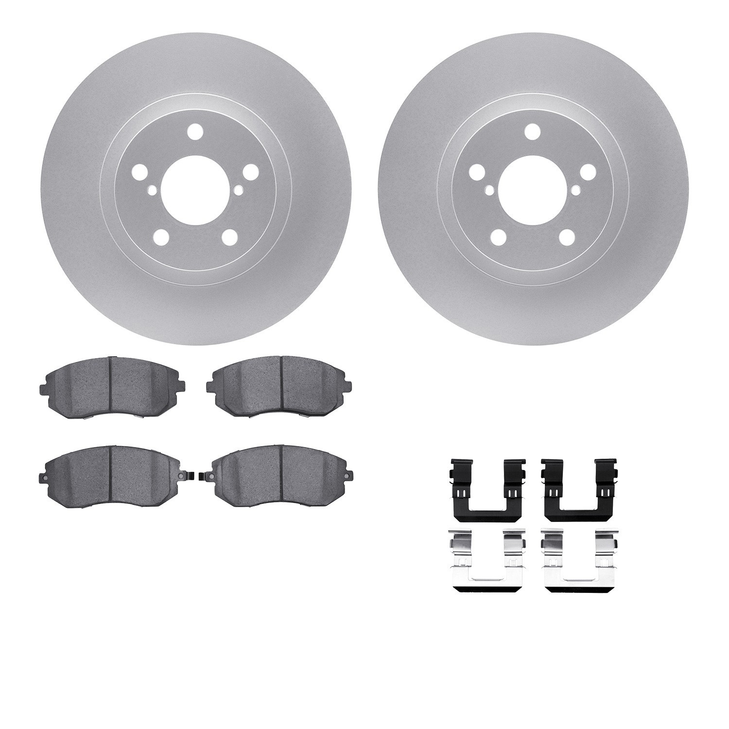 DYN-4512-13049 DFC GEOSPEC Coated Rotors with 5000 Brake Pads - Ceramic and Hardware