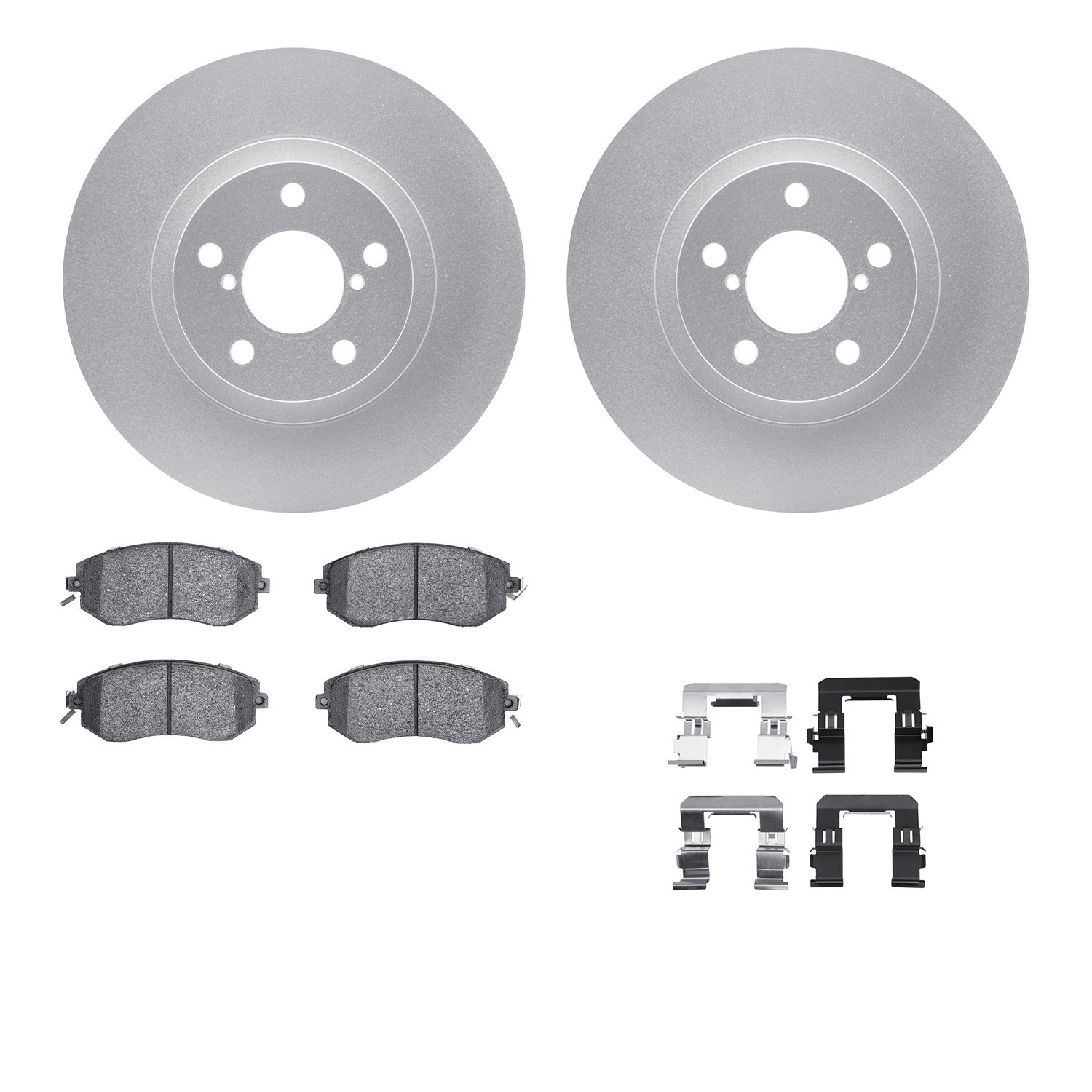 DYN-4512-13050 DFC GEOSPEC Coated Rotors with 5000 Brake Pads - Ceramic and Hardware