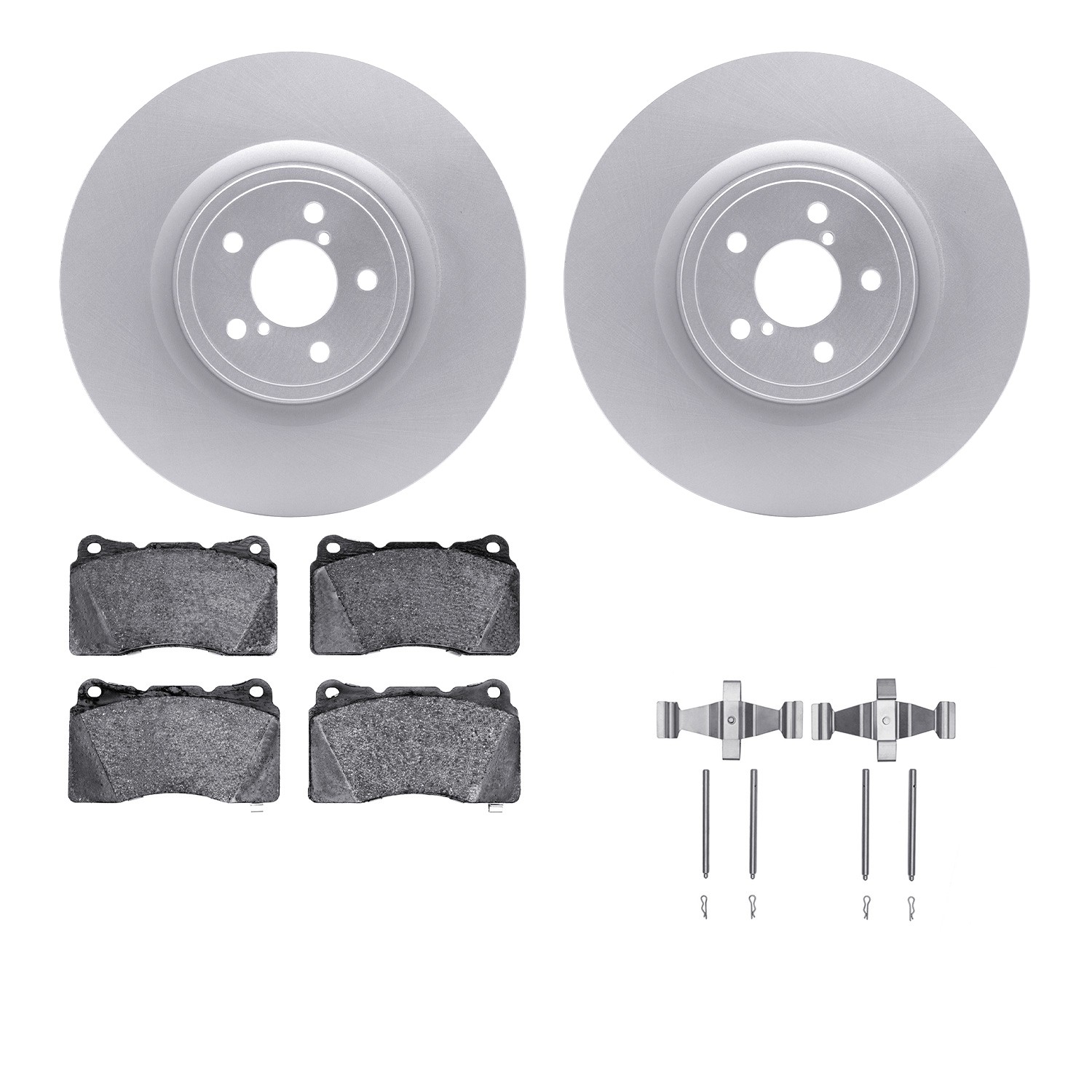 DYN 4512-13051 DFC GEOSPEC Coated Rotors with 5000 Brake Pads - Ceramic and Hardware