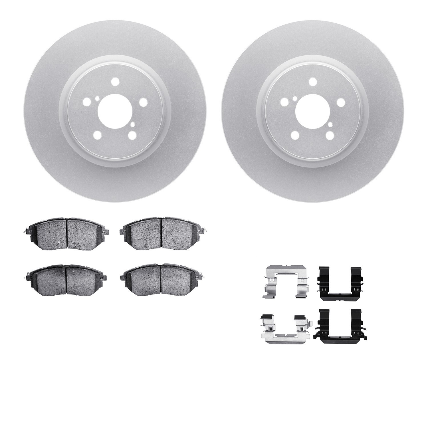 DYN-4512-13060 DFC GEOSPEC Coated Rotors with 5000 Brake Pads - Ceramic and Hardware