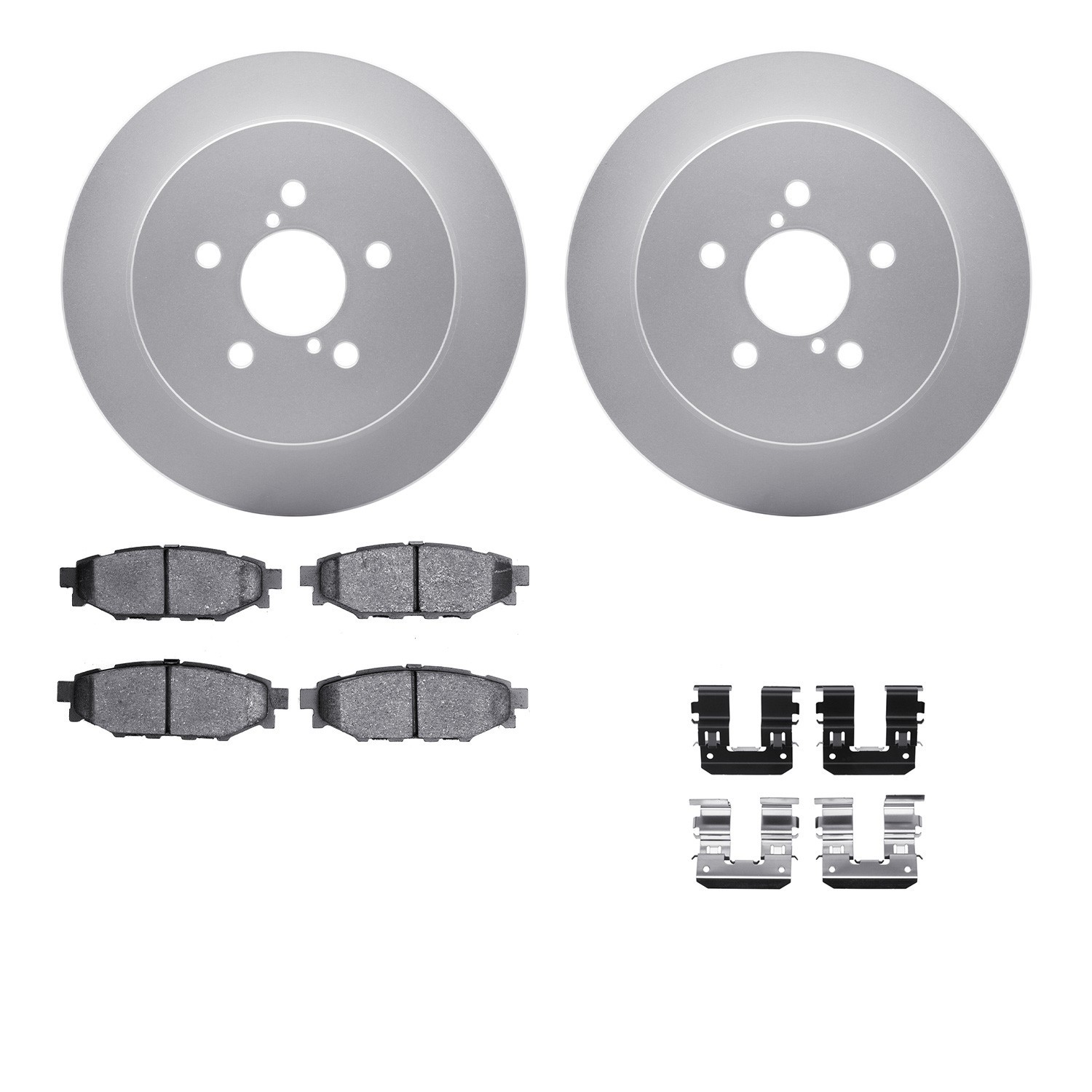 DYN-4512-13063 DFC GEOSPEC Coated Rotors with 5000 Brake Pads - Ceramic and Hardware