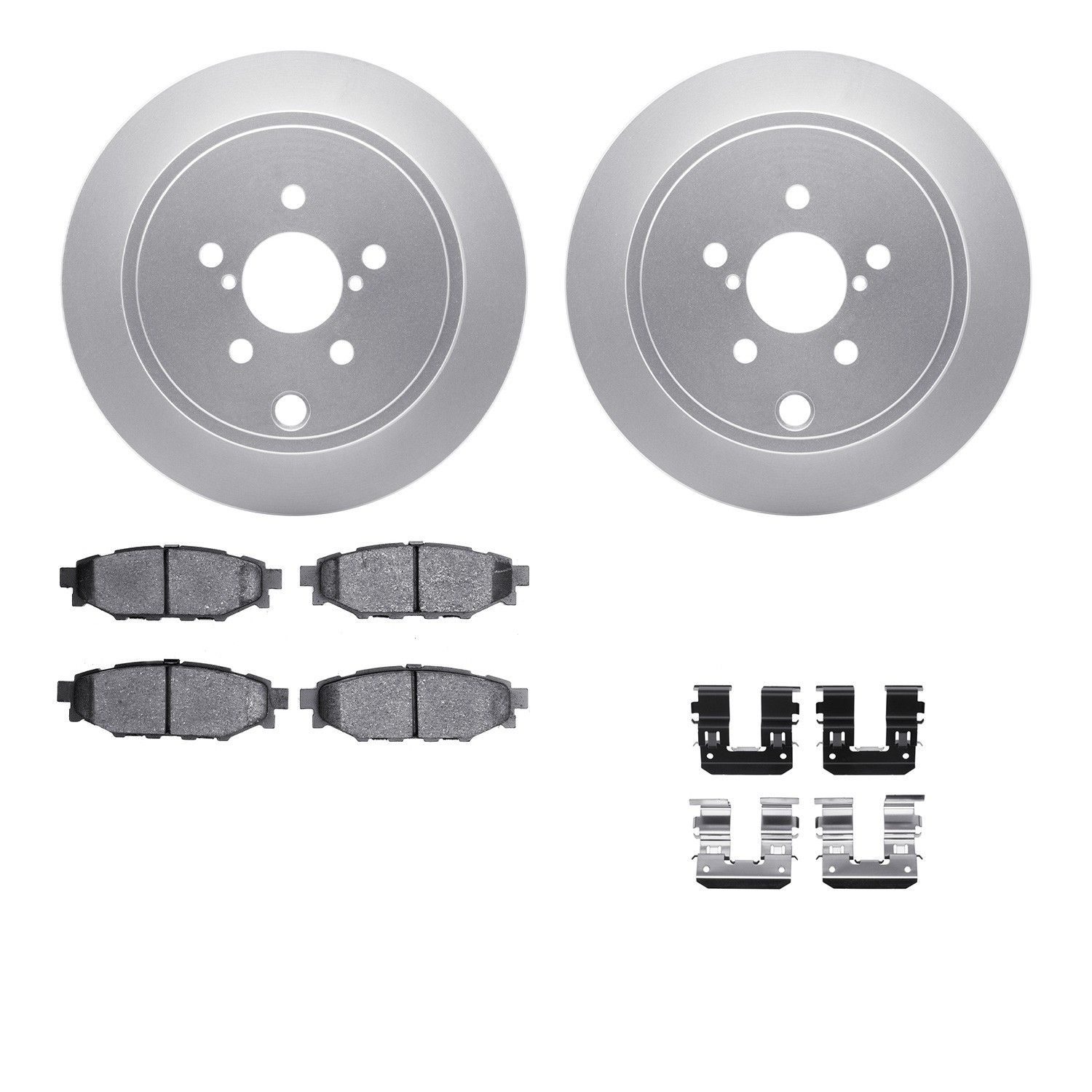 DYN-4512-13064 DFC GEOSPEC Coated Rotors with 5000 Brake Pads - Ceramic and Hardware