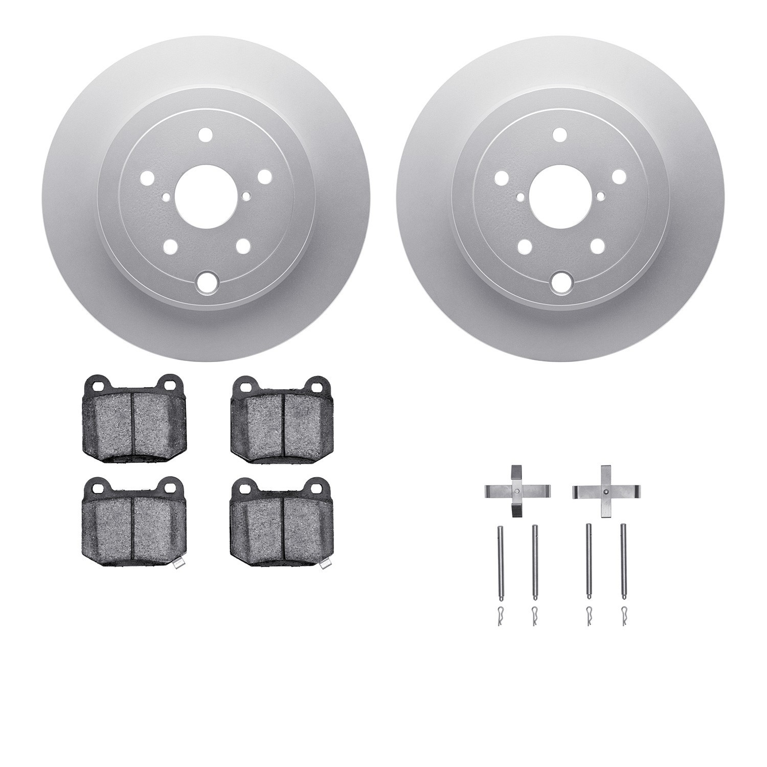 DYN 4512-13065 DFC GEOSPEC Coated Rotors with 5000 Brake Pads - Ceramic and Hardware