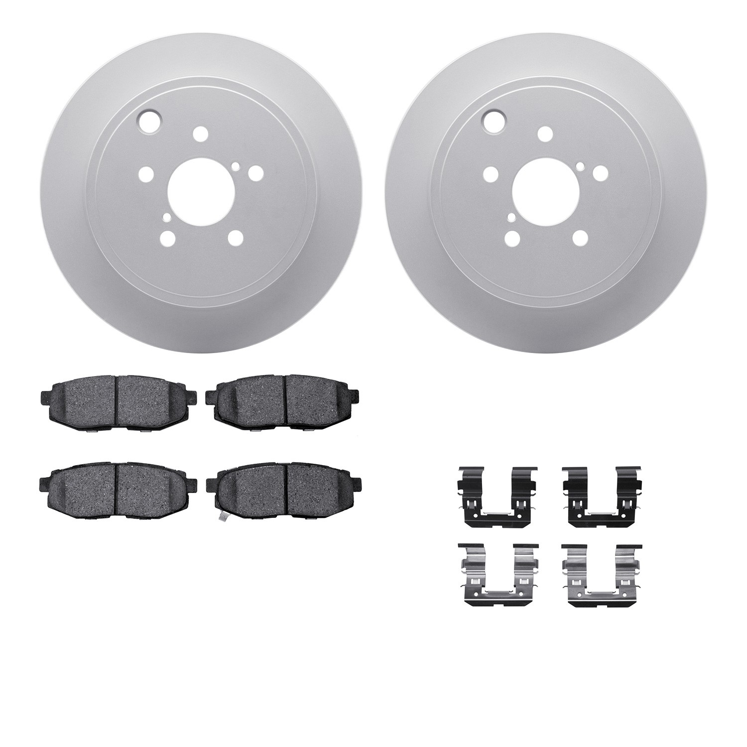 DYN-4512-13066 DFC GEOSPEC Coated Rotors with 5000 Brake Pads - Ceramic and Hardware