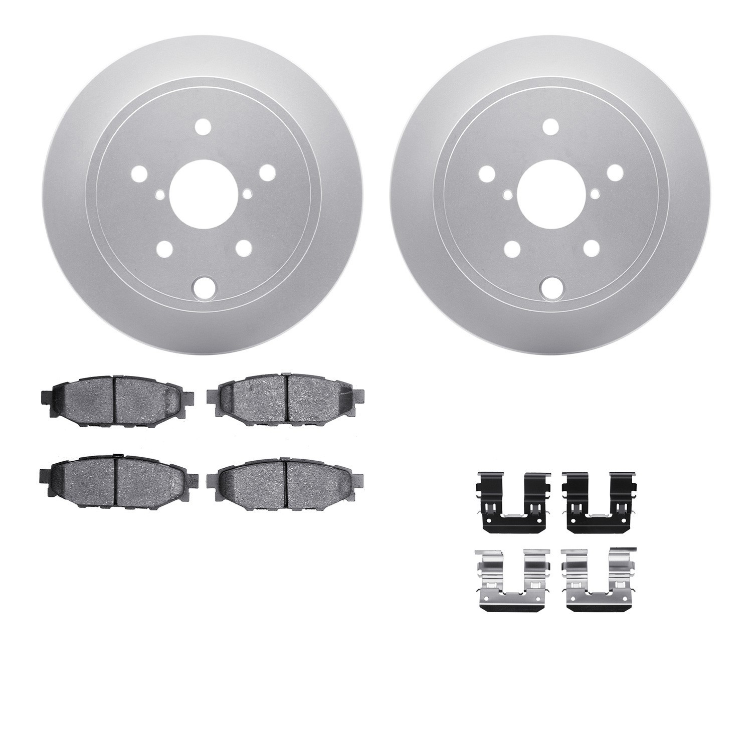 DYN-4512-13067 DFC GEOSPEC Coated Rotors with 5000 Brake Pads - Ceramic and Hardware