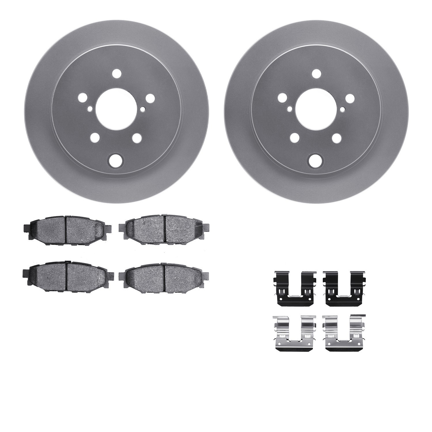 DYN-4512-13068 DFC GEOSPEC Coated Rotors with 5000 Brake Pads - Ceramic and Hardware