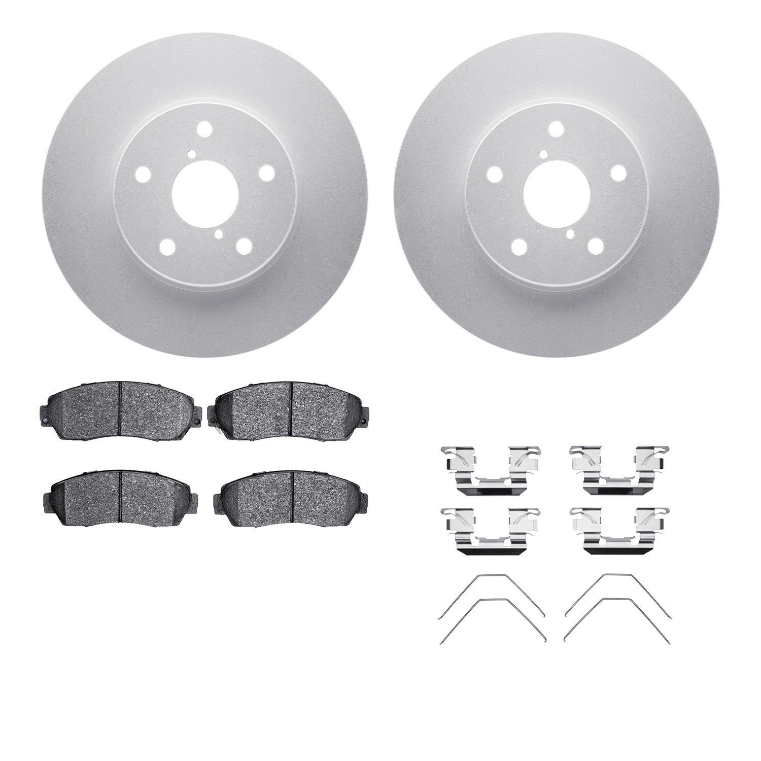 DYN-4512-13071 DFC GEOSPEC Coated Rotors with 5000 Brake Pads - Ceramic and Hardware