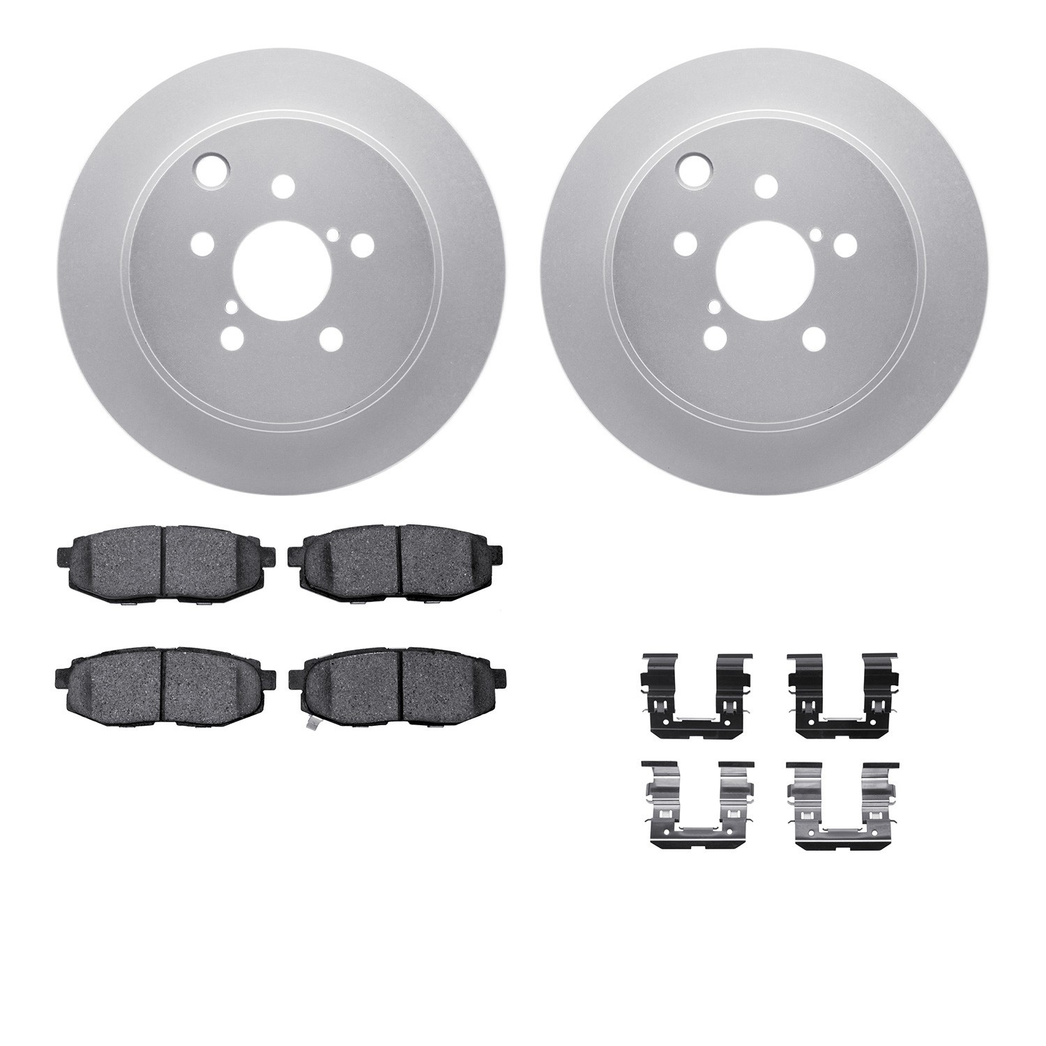 DYN 4512-13072 DFC GEOSPEC Coated Rotors with 5000 Brake Pads - Ceramic and Hardware