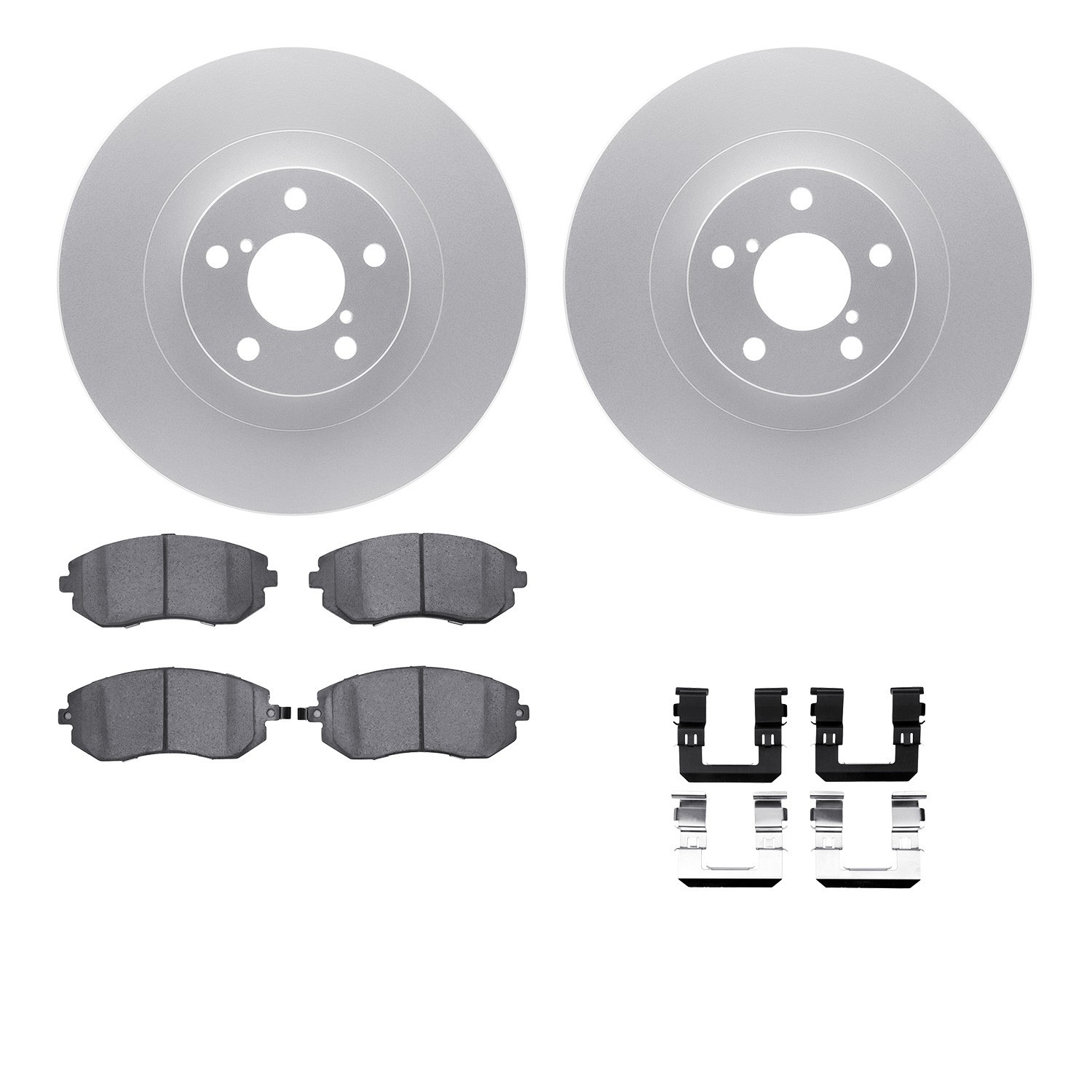 DYN-4512-13078 DFC GEOSPEC Coated Rotors with 5000 Brake Pads - Ceramic and Hardware