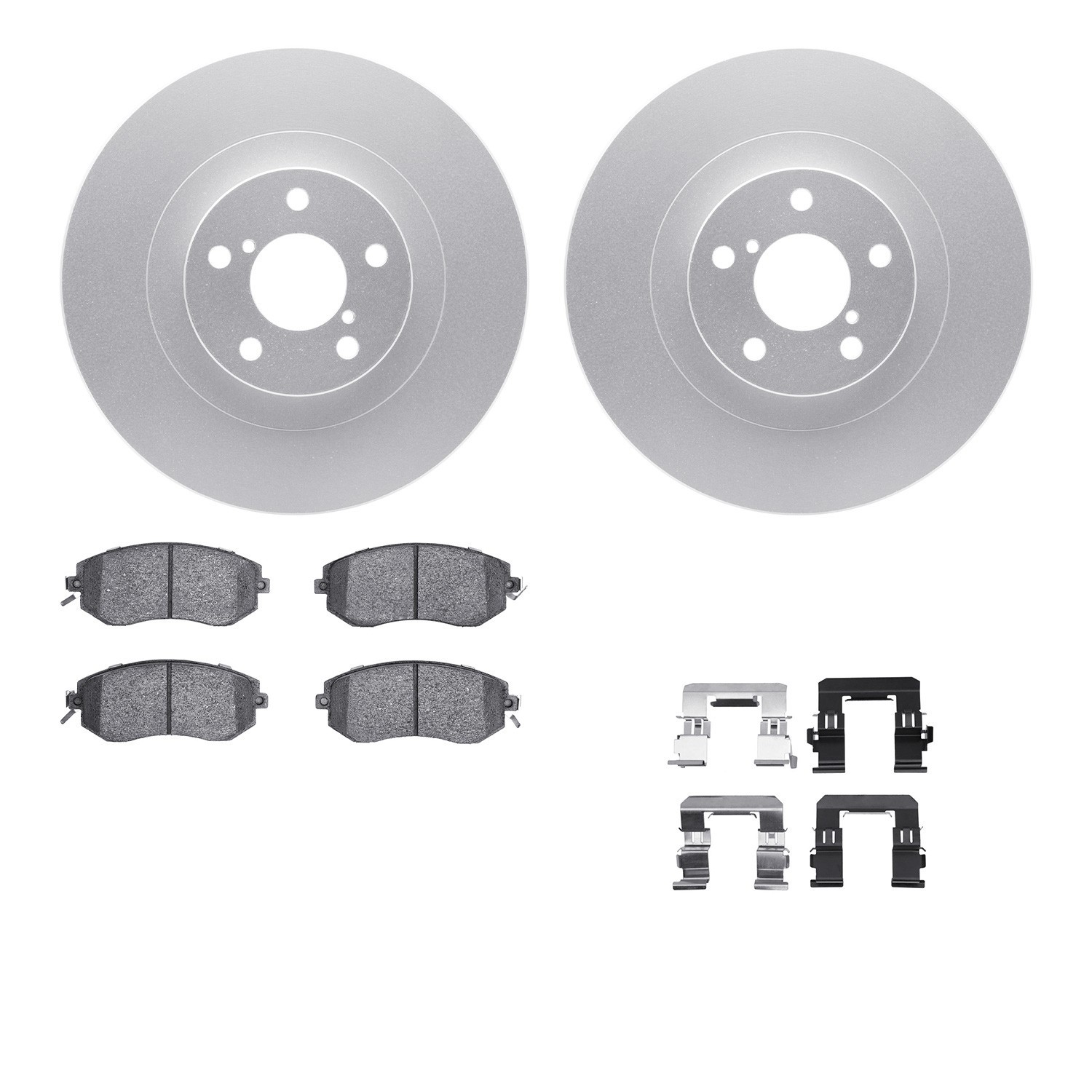 DYN-4512-13079 DFC GEOSPEC Coated Rotors with 5000 Brake Pads - Ceramic and Hardware